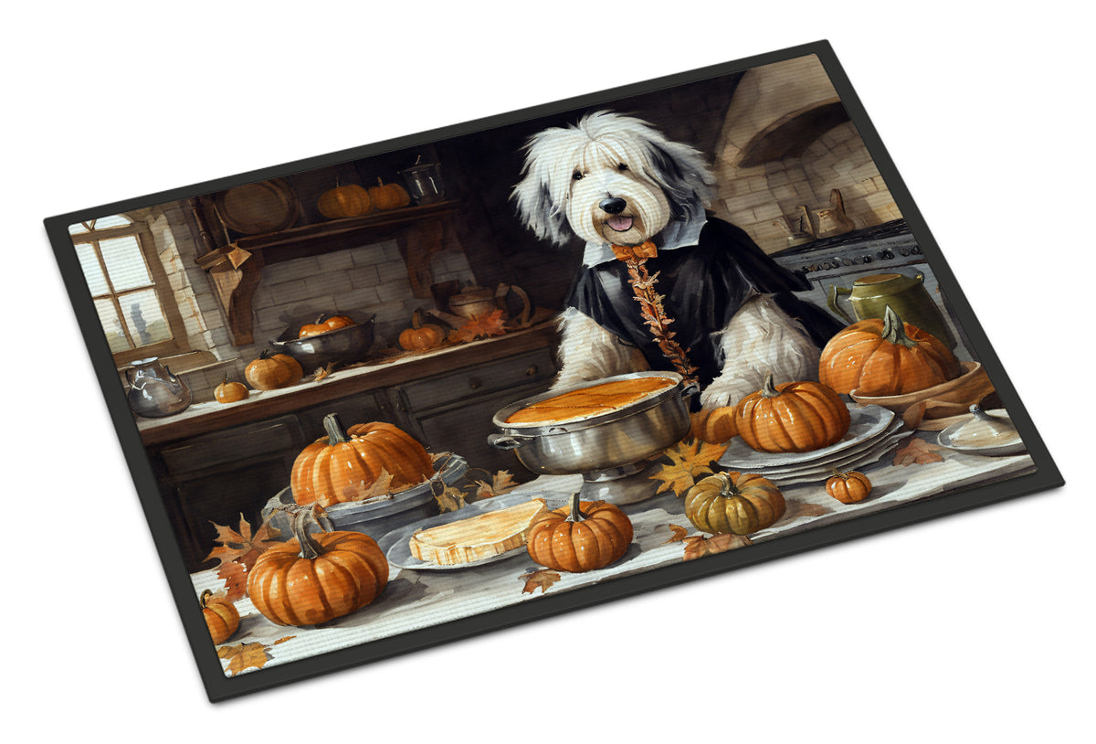 Buy this Old English Sheepdog Fall Kitchen Pumpkins Doormat 18x27