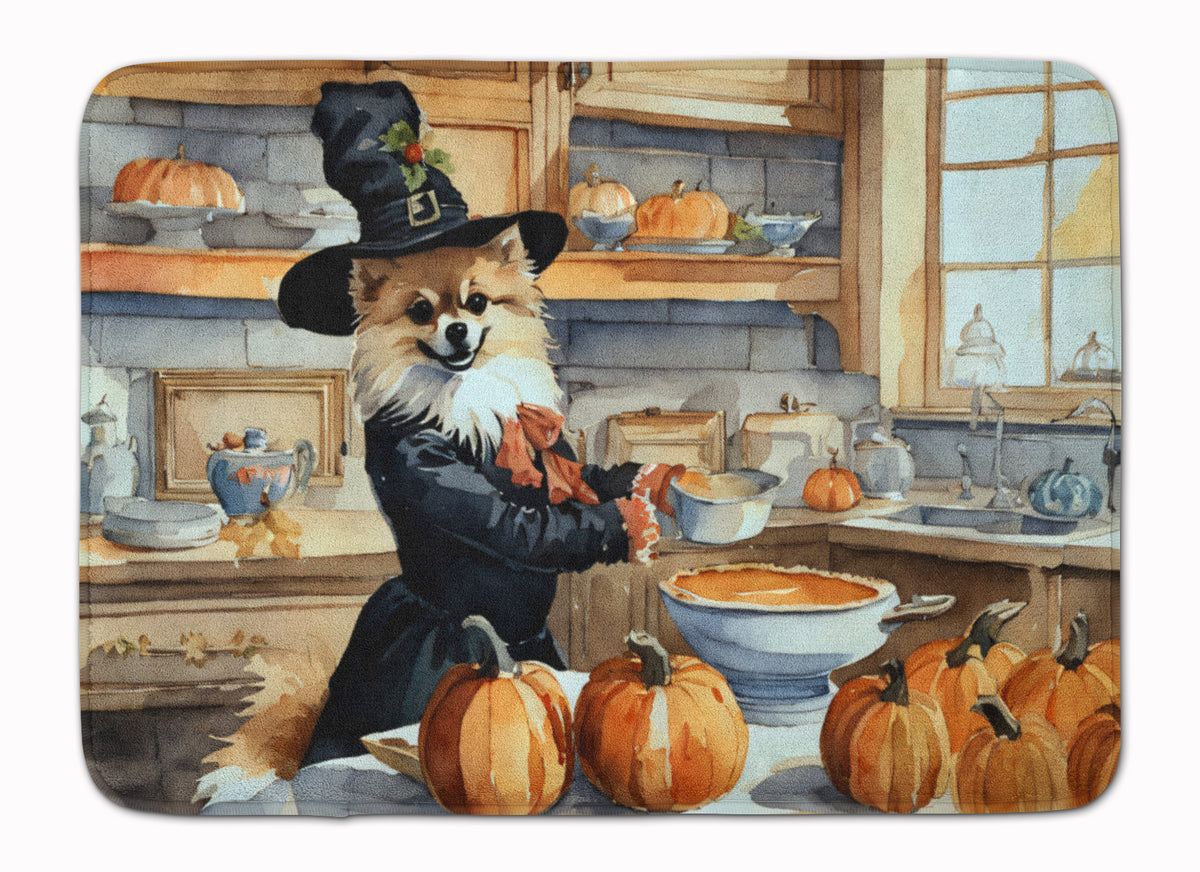 Buy this Pomeranian Fall Kitchen Pumpkins Memory Foam Kitchen Mat