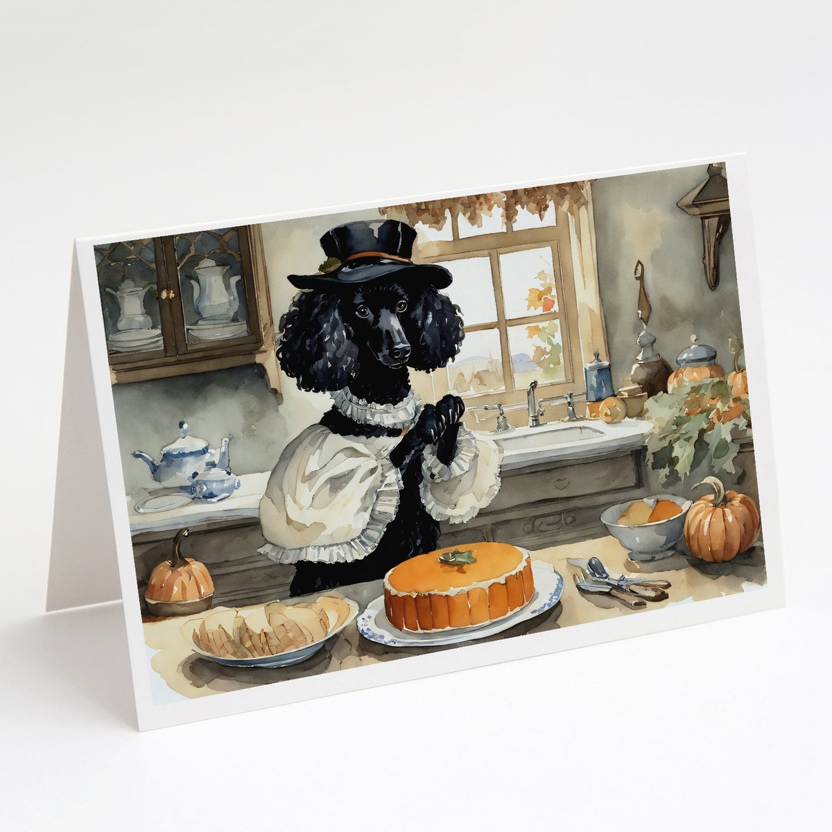 Buy this Poodle Fall Kitchen Pumpkins Greeting Cards and Envelopes Pack of 8