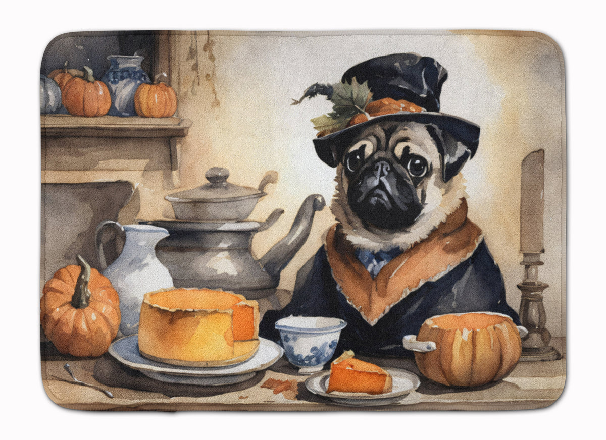 Buy this Pug Fall Kitchen Pumpkins Memory Foam Kitchen Mat