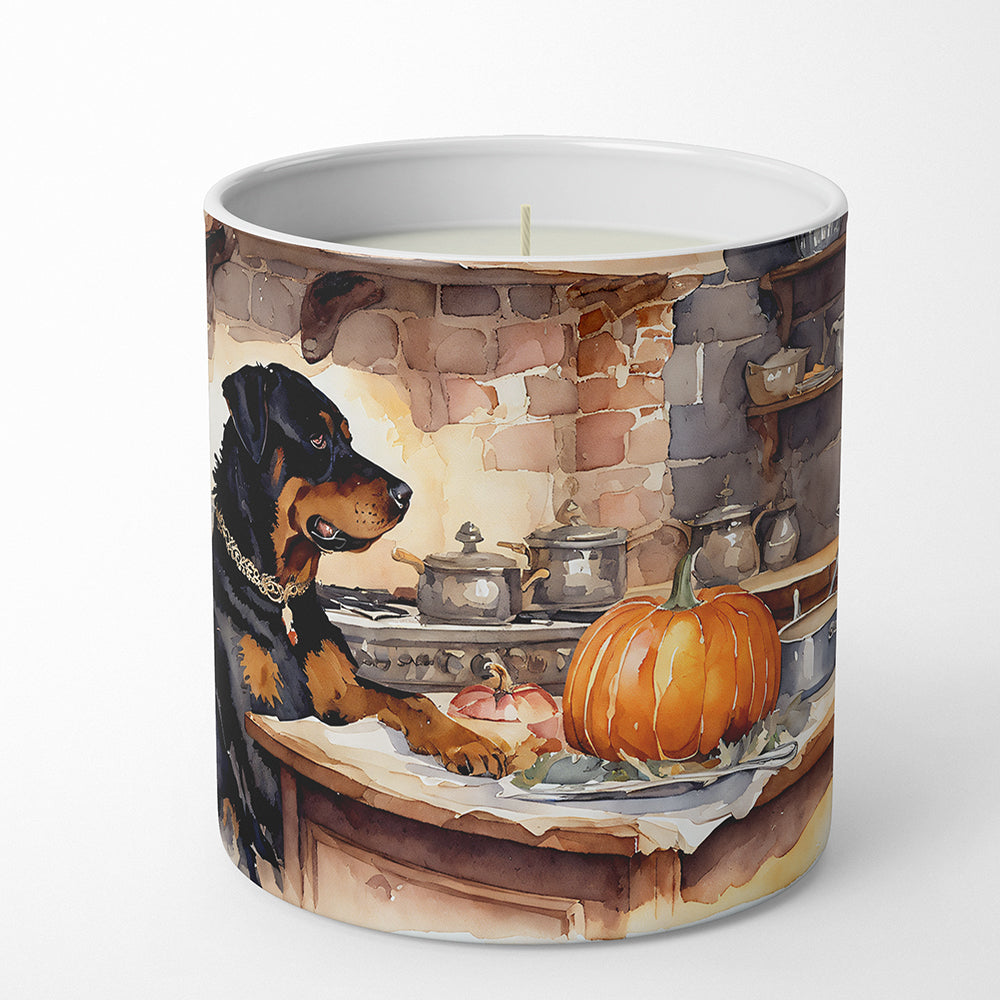 Rottweiler Fall Kitchen Pumpkins Decorative Soy Candle