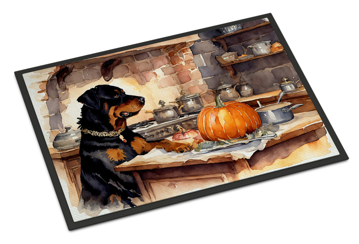 Buy this Rottweiler Fall Kitchen Pumpkins Doormat 18x27
