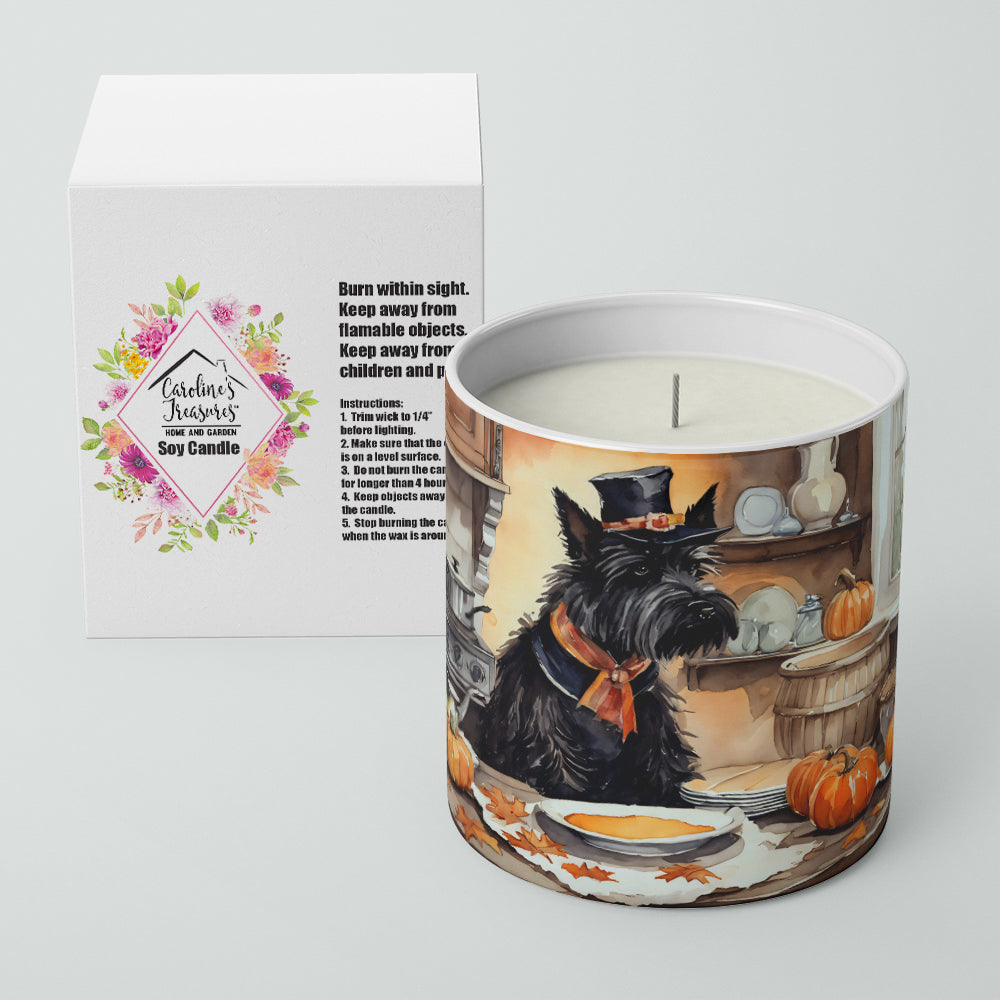 Caroline's Treasures Scottish Terrier Fall Kitchen Pumpkins Decorative Soy Candle