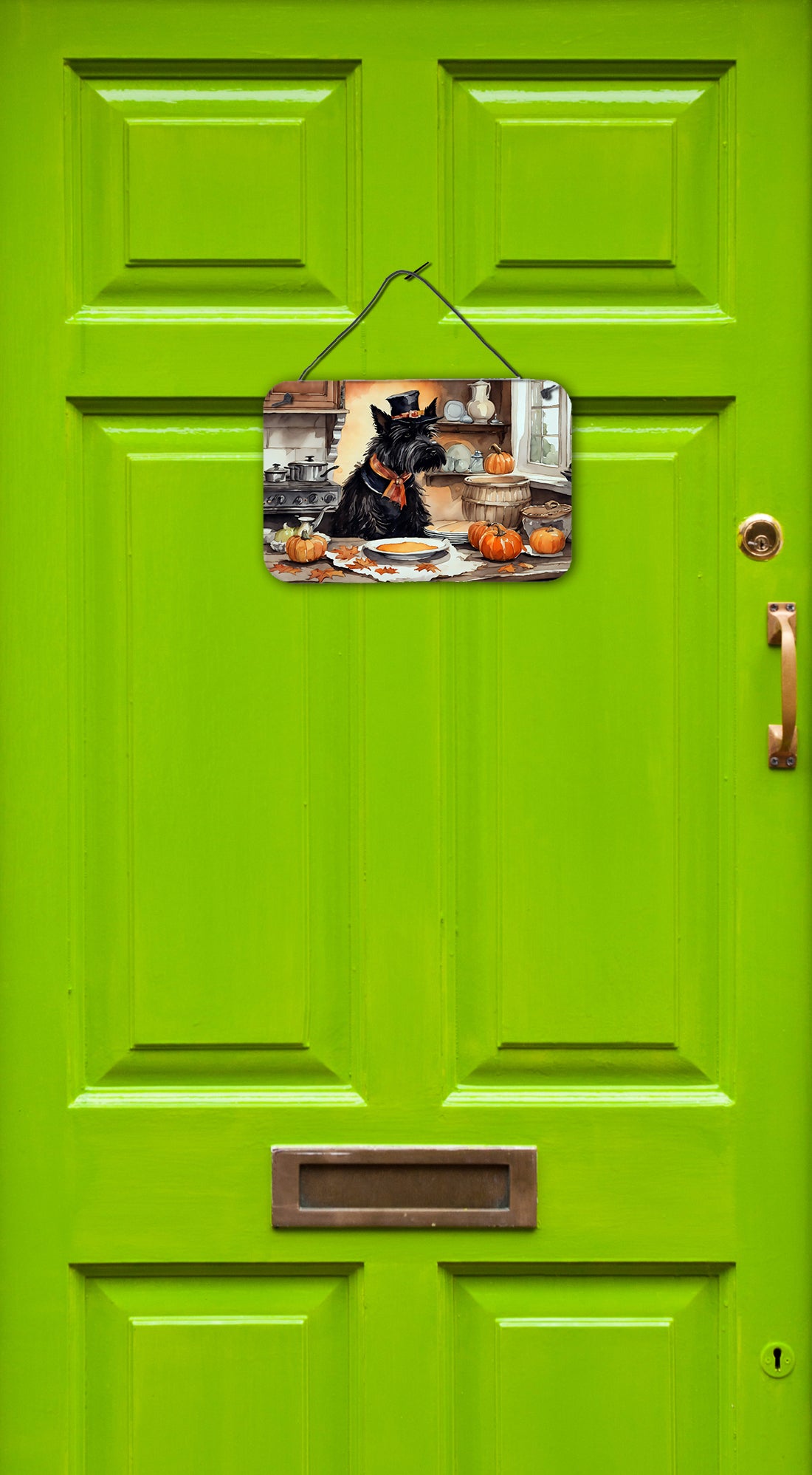 Scottish Terrier Fall Kitchen Pumpkins Wall or Door Hanging Prints