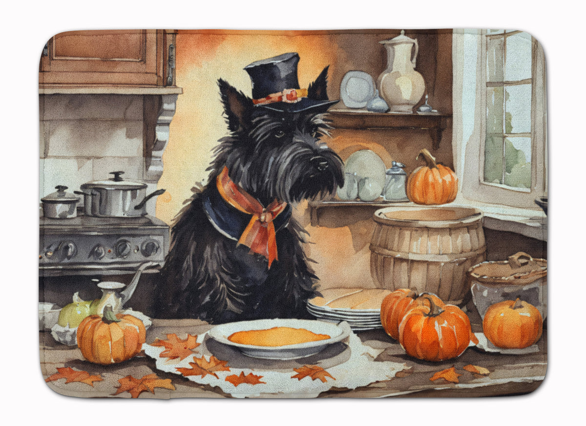 Buy this Scottish Terrier Fall Kitchen Pumpkins Memory Foam Kitchen Mat