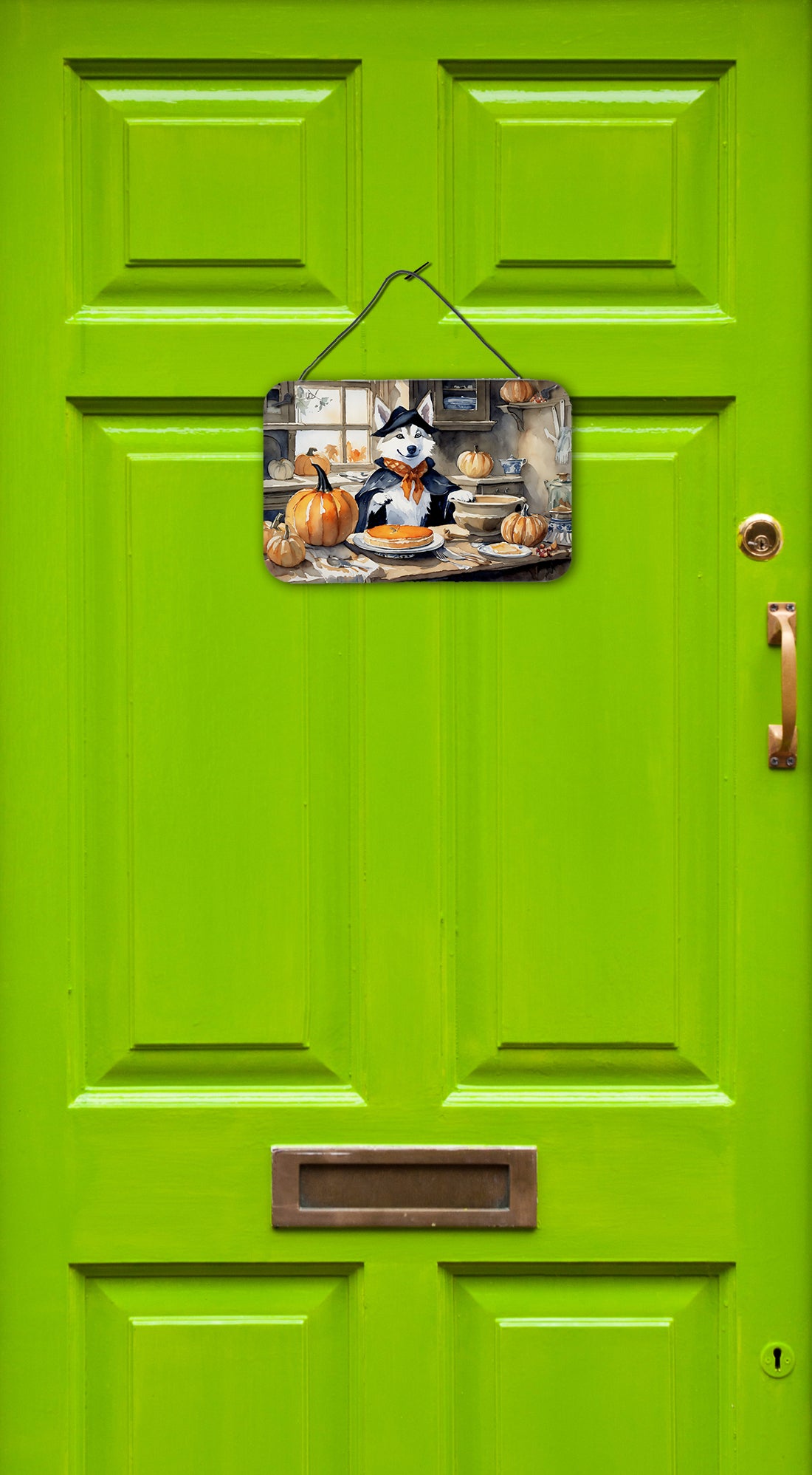 Siberian Husky Fall Kitchen Pumpkins Wall or Door Hanging Prints