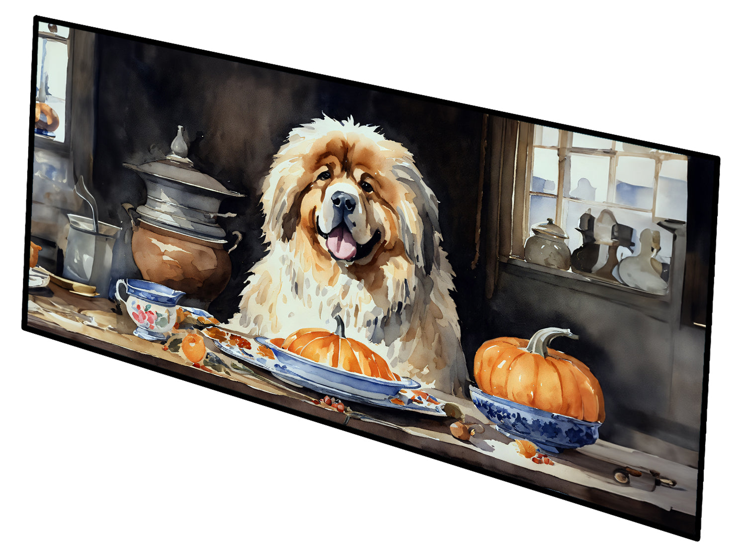 Buy this Tibetan Mastiff Fall Kitchen Pumpkins Runner Mat 28x58