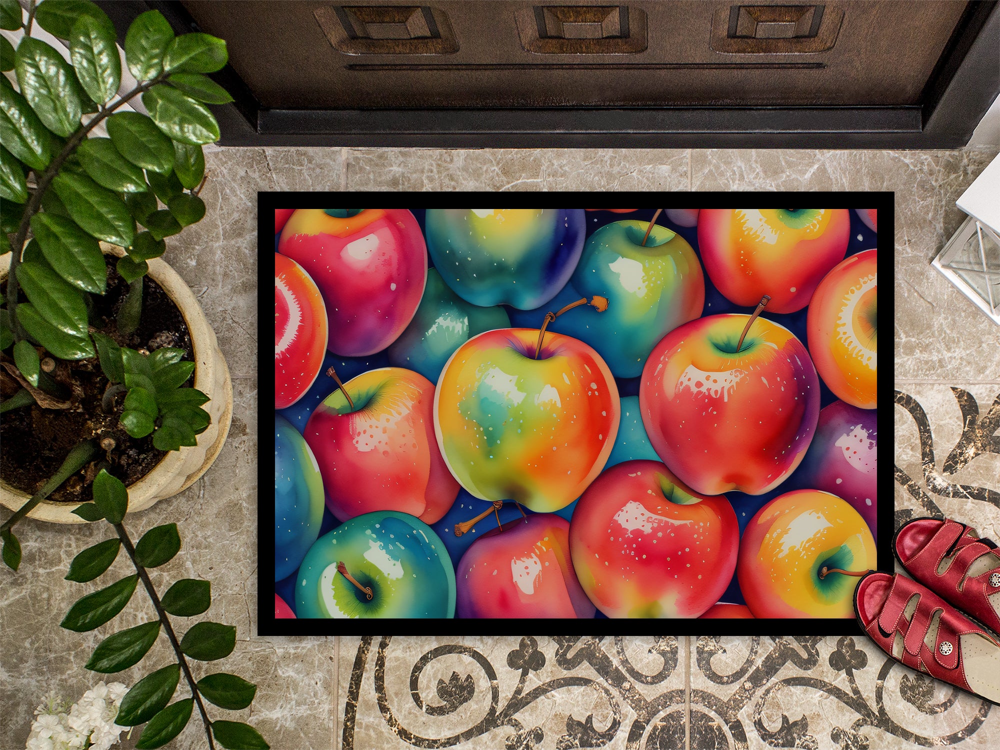 Colorful Apples Indoor or Outdoor Mat 24x36
