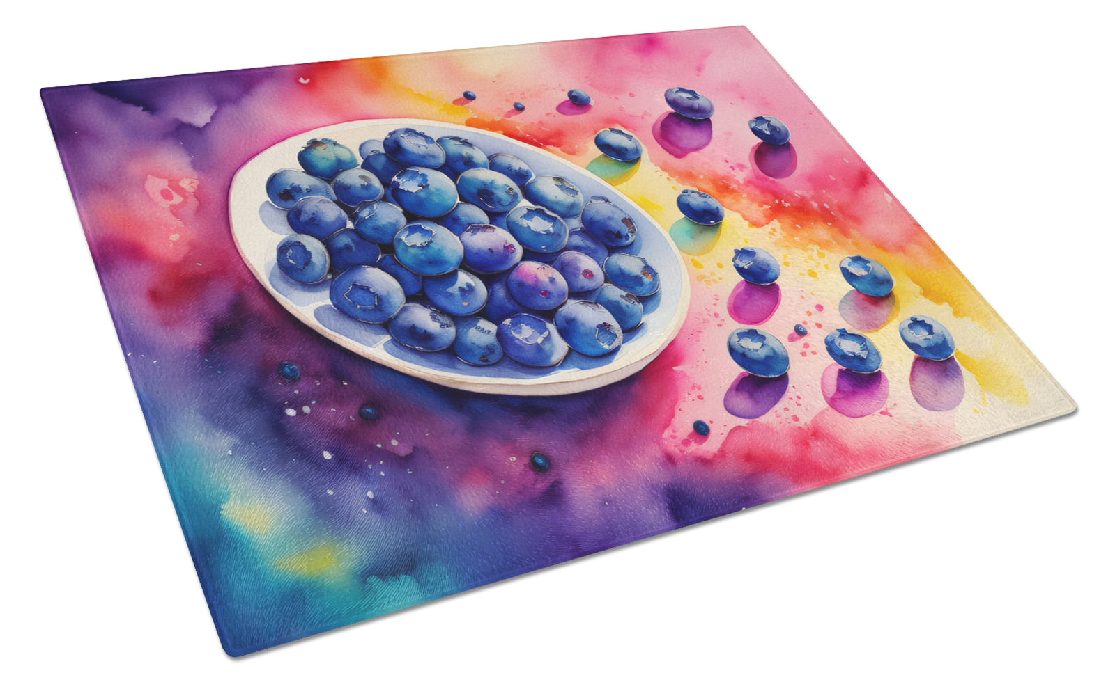 Buy this Colorful Blueberries Glass Cutting Board Large