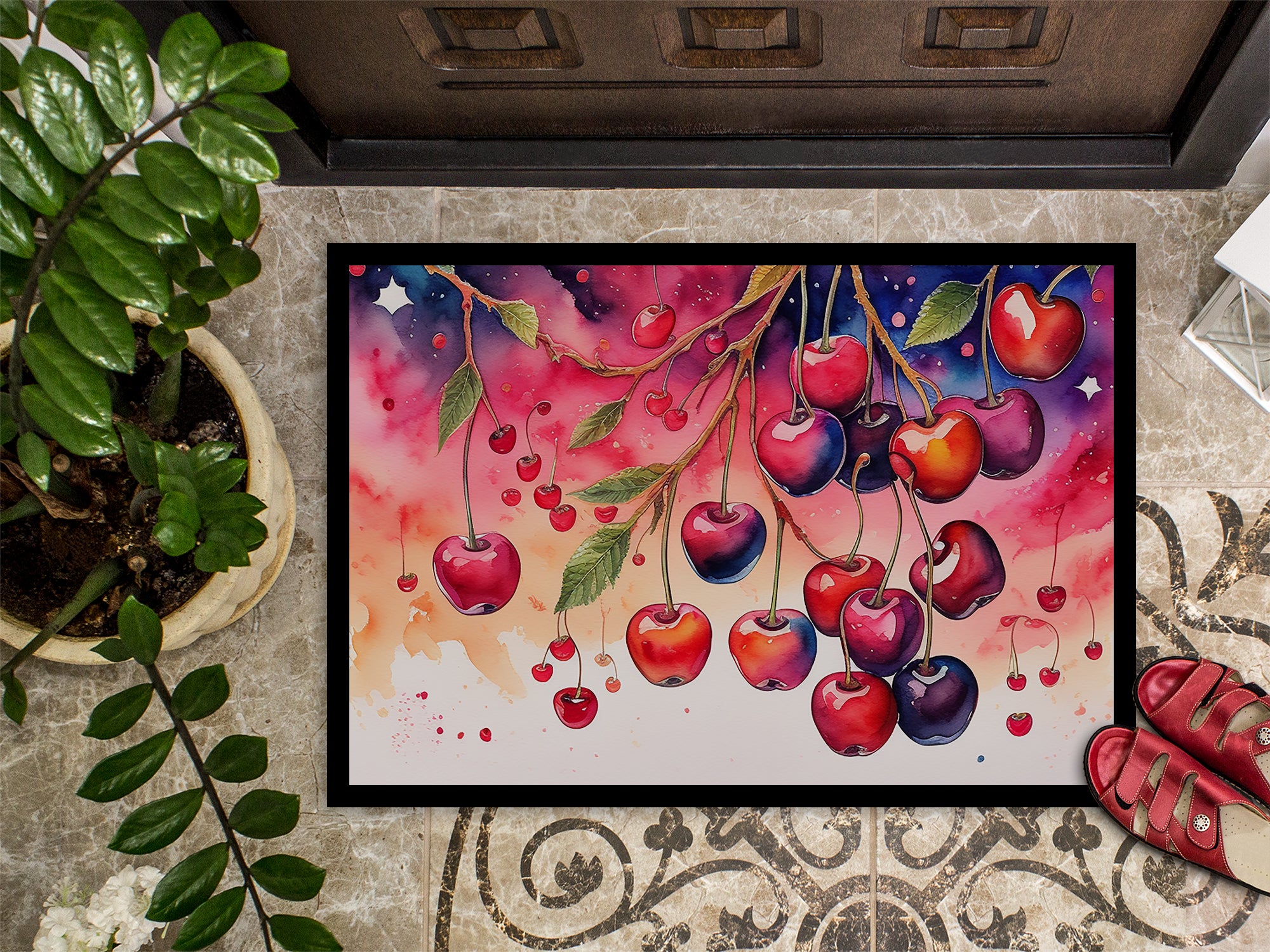 Colorful Cherries Doormat 18x27