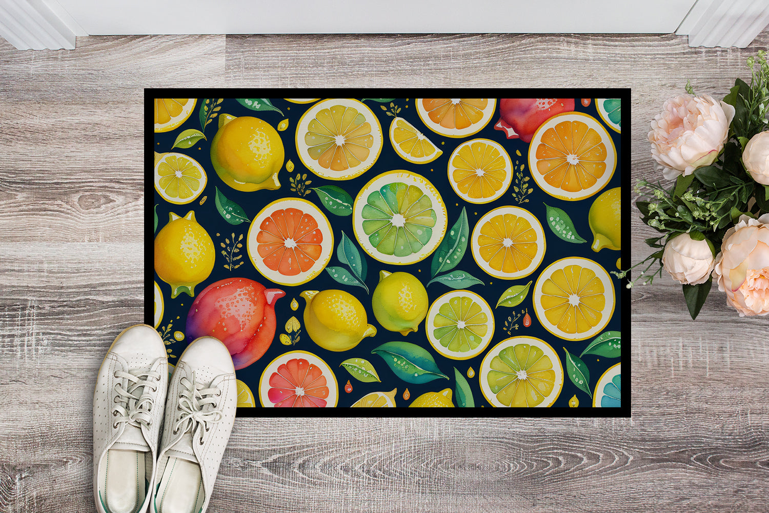 Caroline's Treasures Colorful Lemons Doormat - 24x36 Decorative Floor Mat – Indoor/Outdoor Rug with Artistic Flair