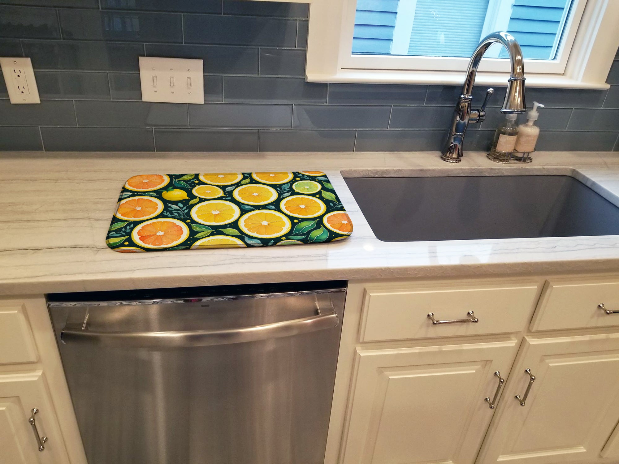 Colorful Lemons Dish Drying Mat