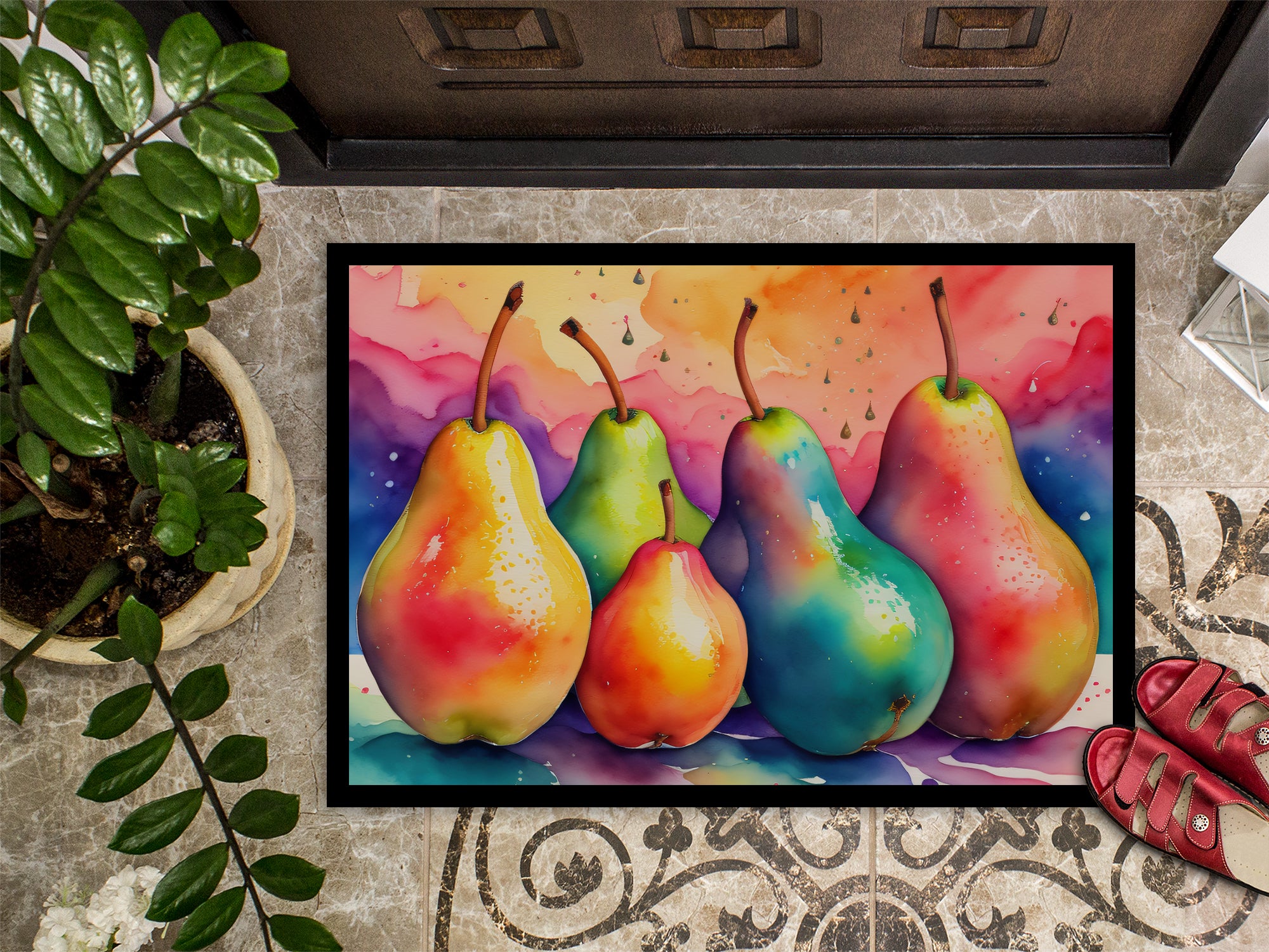 Colorful Pears Doormat 18x27