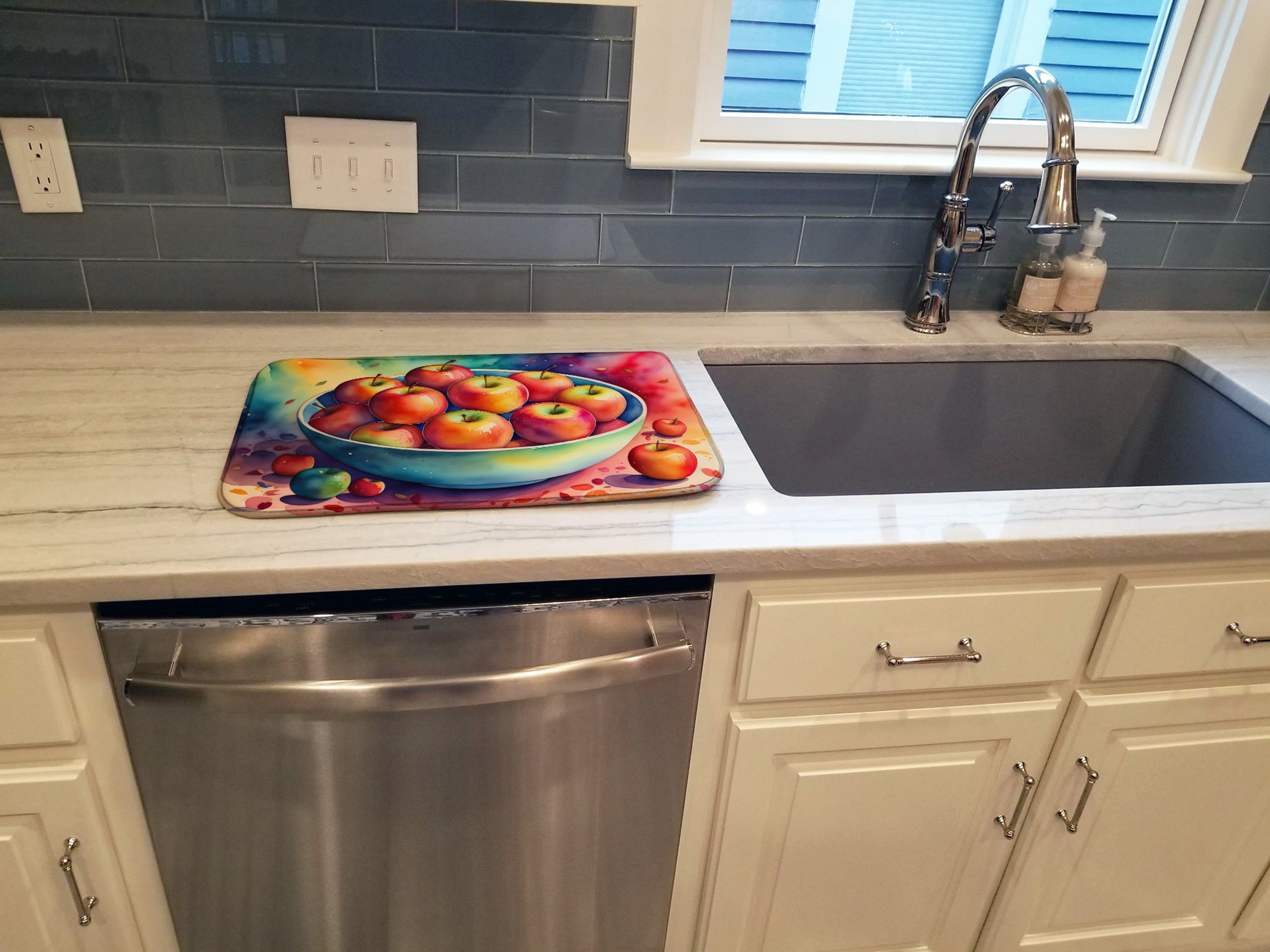 Colorful Apples Dish Drying Mat