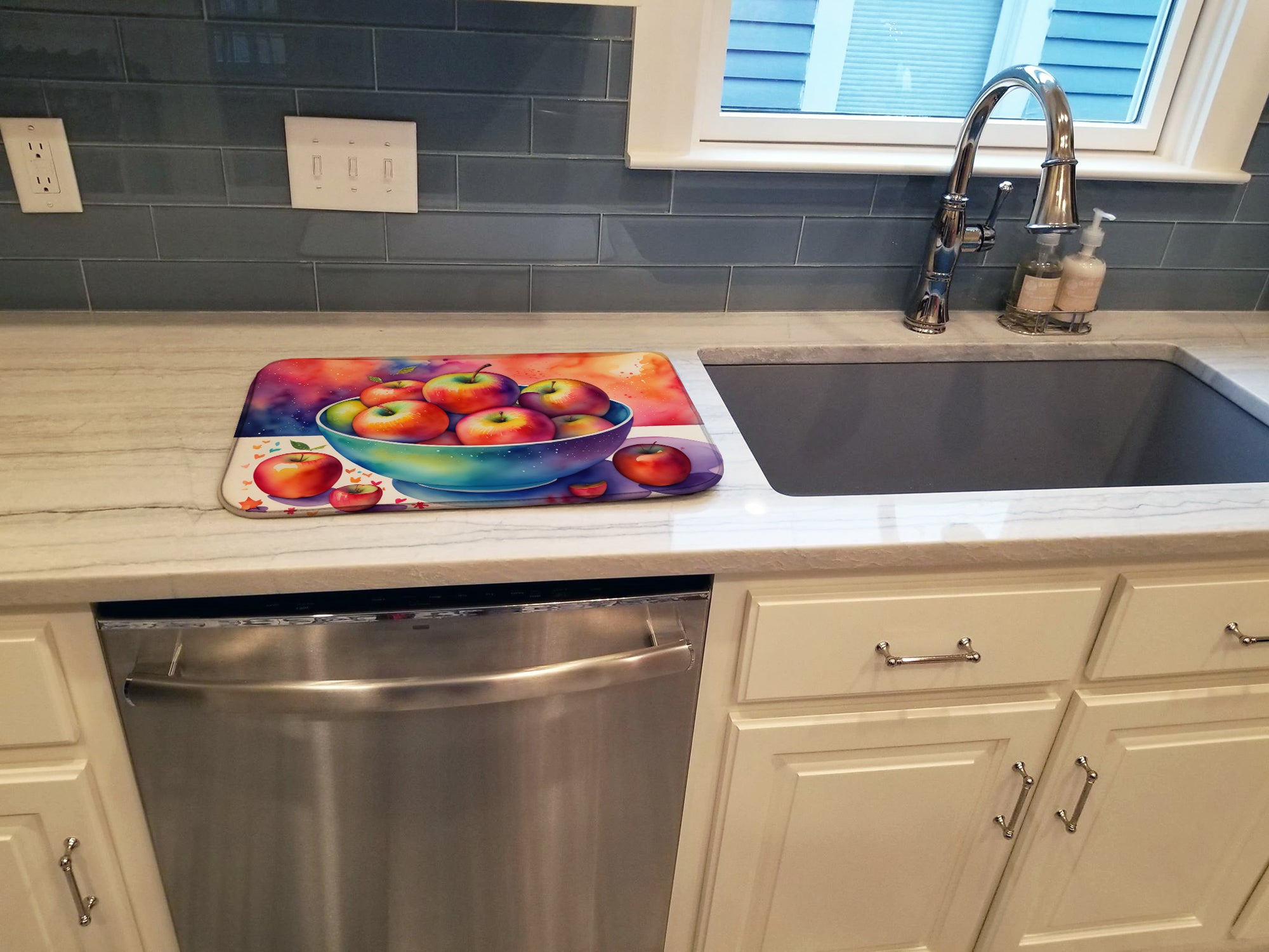 Colorful Apples Dish Drying Mat