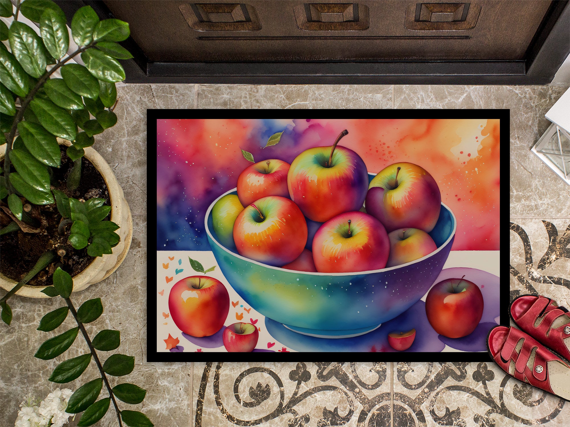 Colorful Apples Doormat 18x27