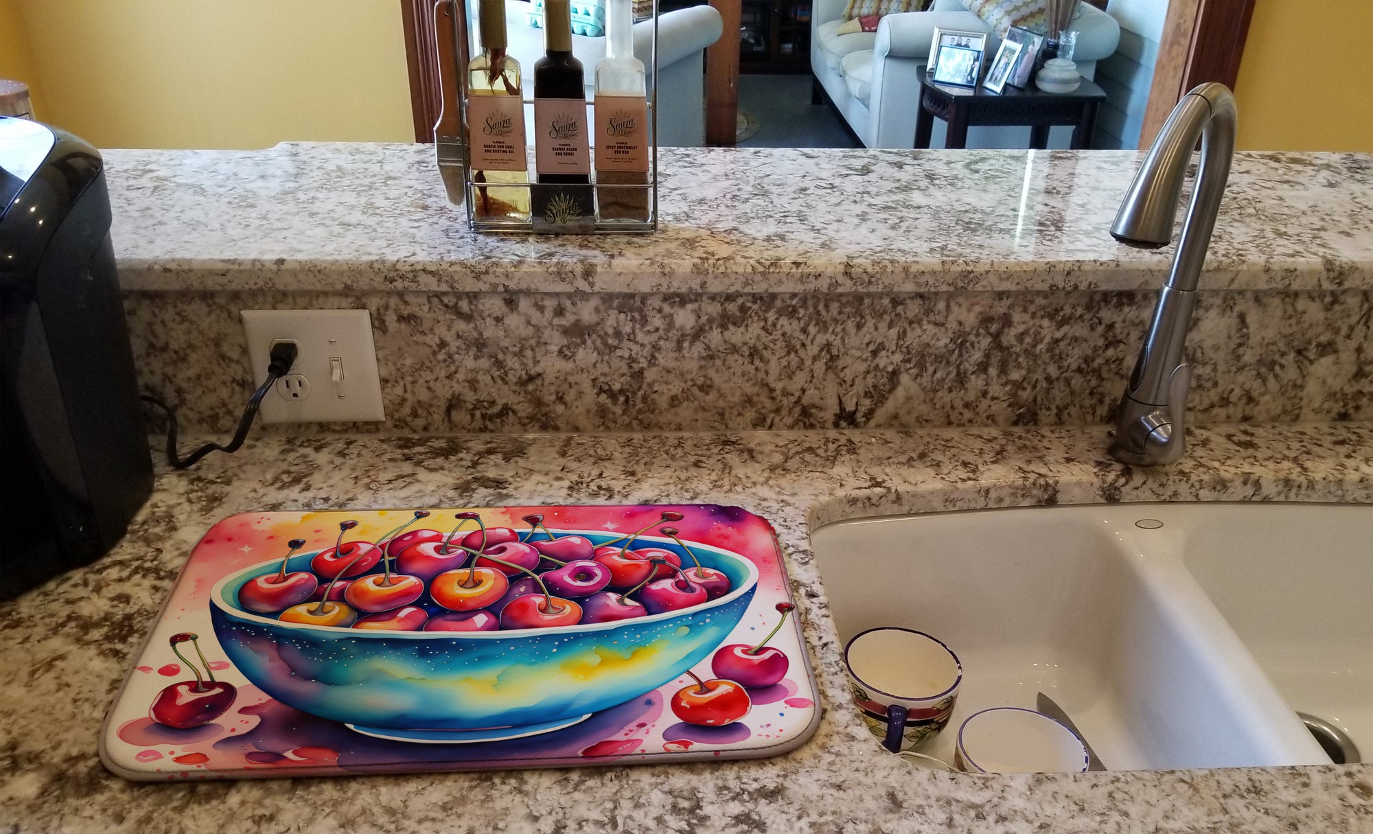 Colorful Cherries Dish Drying Mat