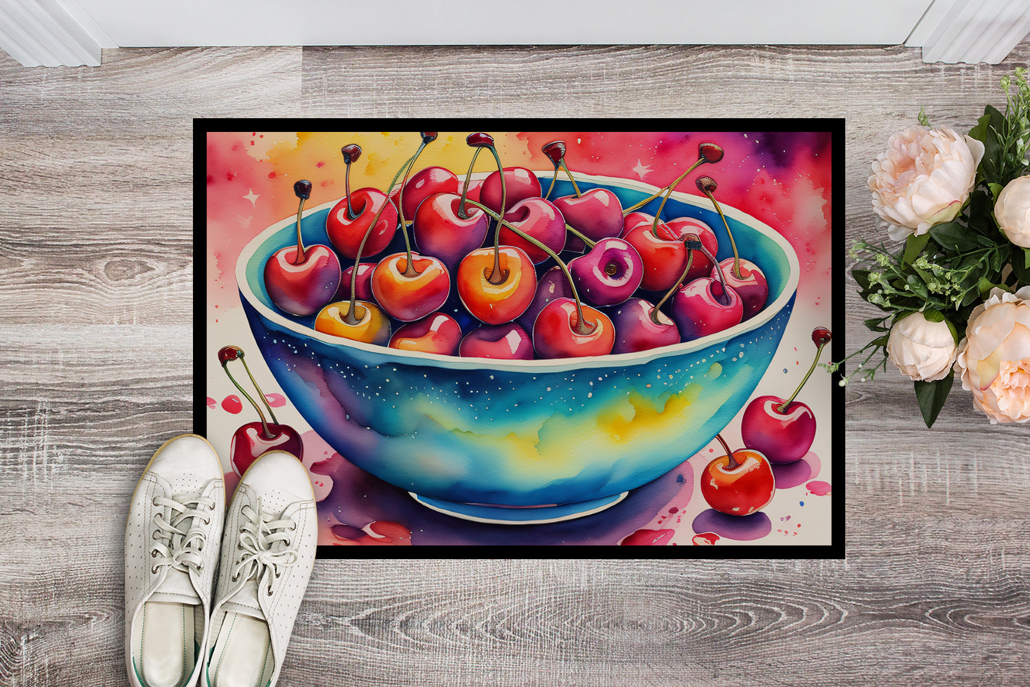 Buy this Colorful Cherries Indoor or Outdoor Mat 24x36