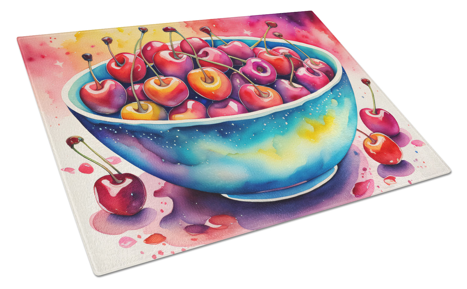 Buy this Colorful Cherries Glass Cutting Board Large