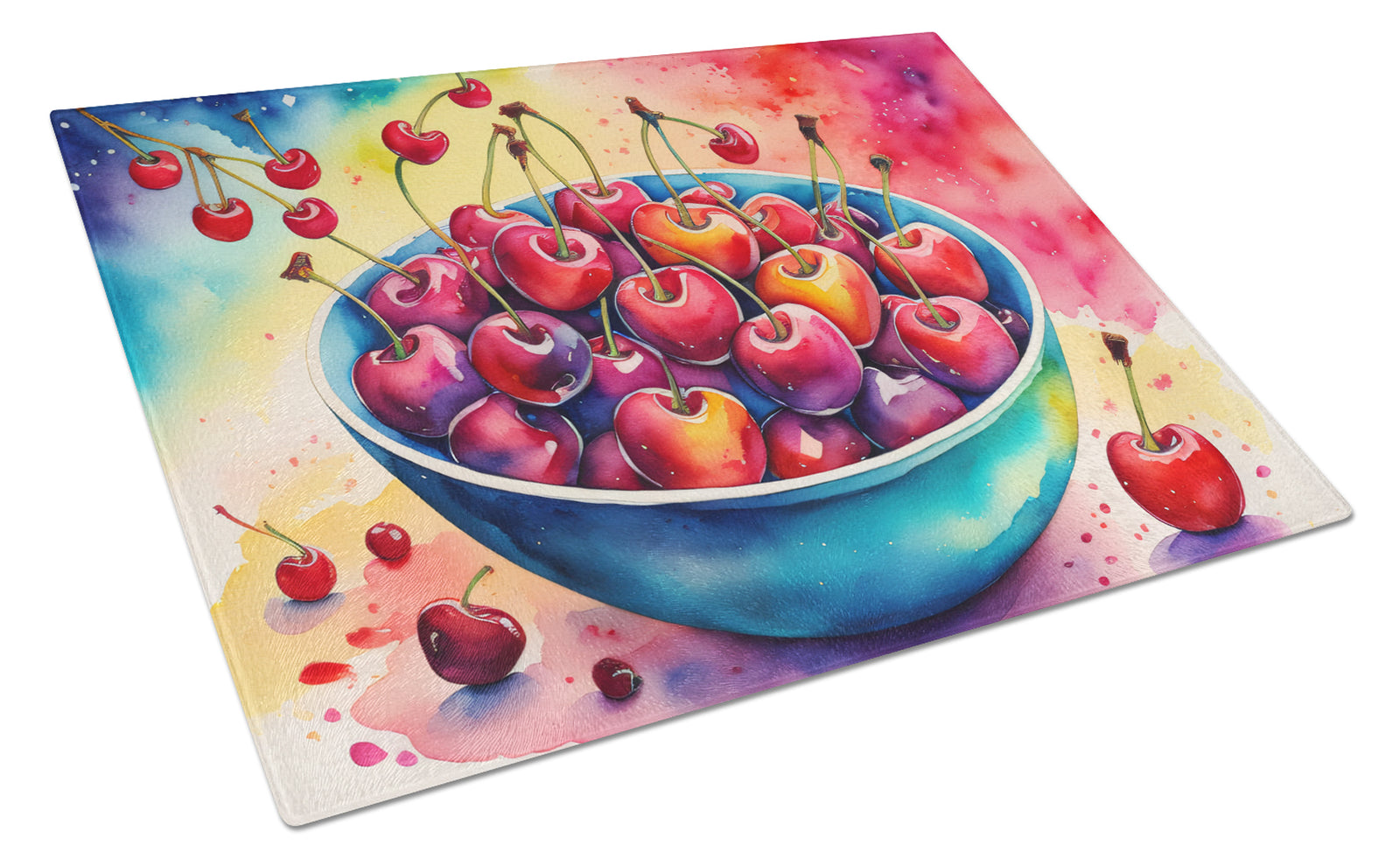 Buy this Colorful Cherries Glass Cutting Board Large