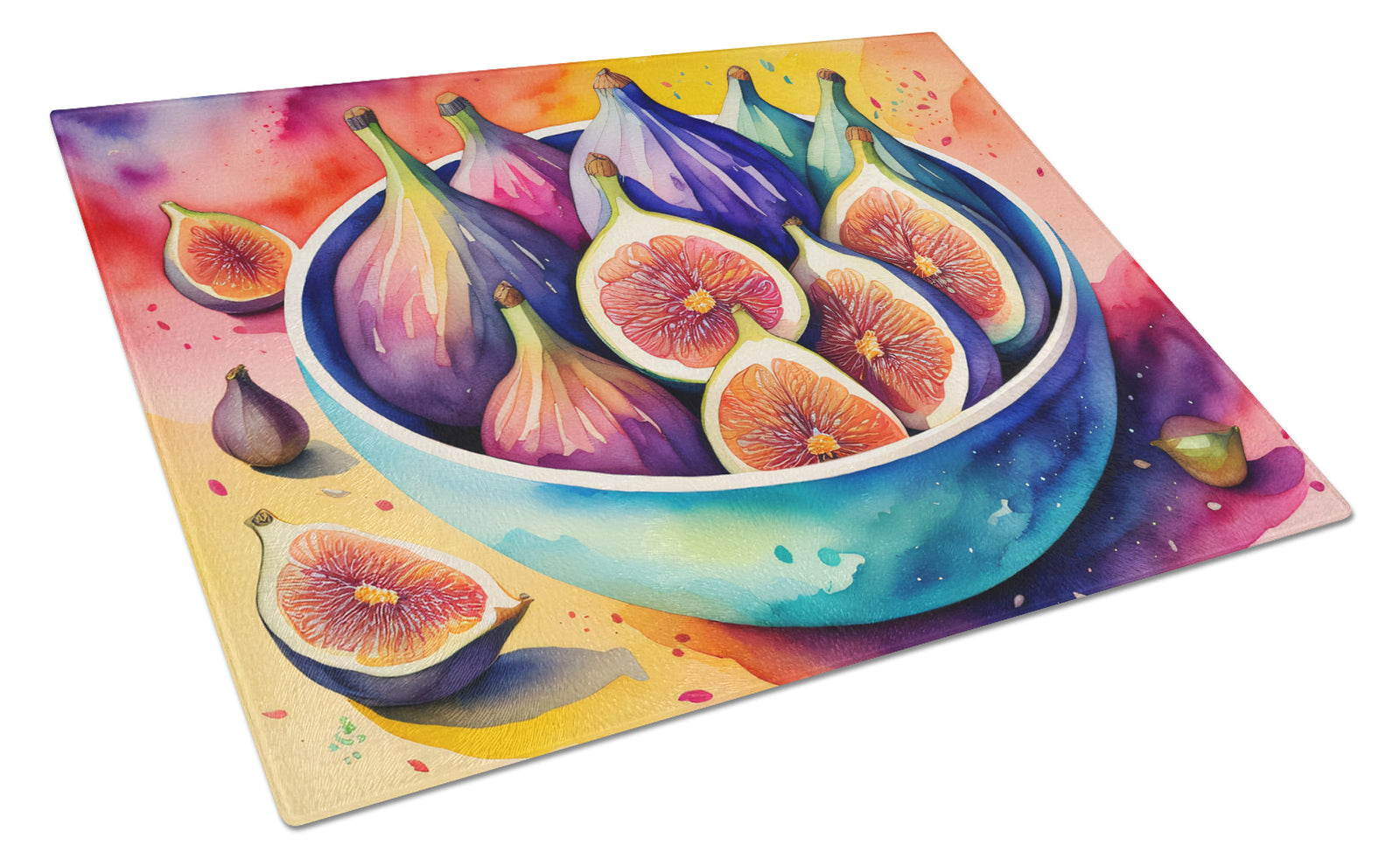 Buy this Colorful Figs Glass Cutting Board Large