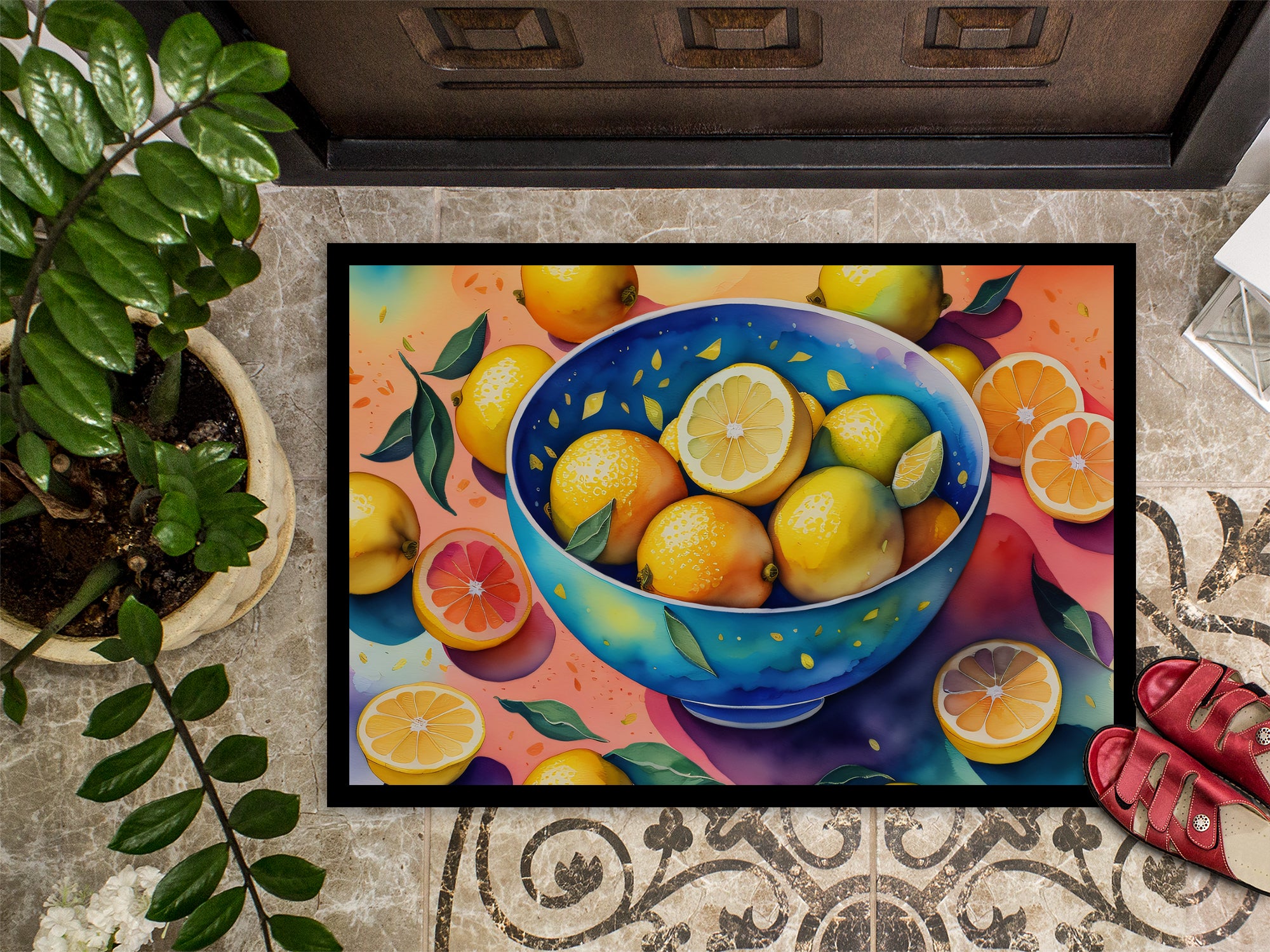 Colorful Lemons Indoor or Outdoor Mat 24x36