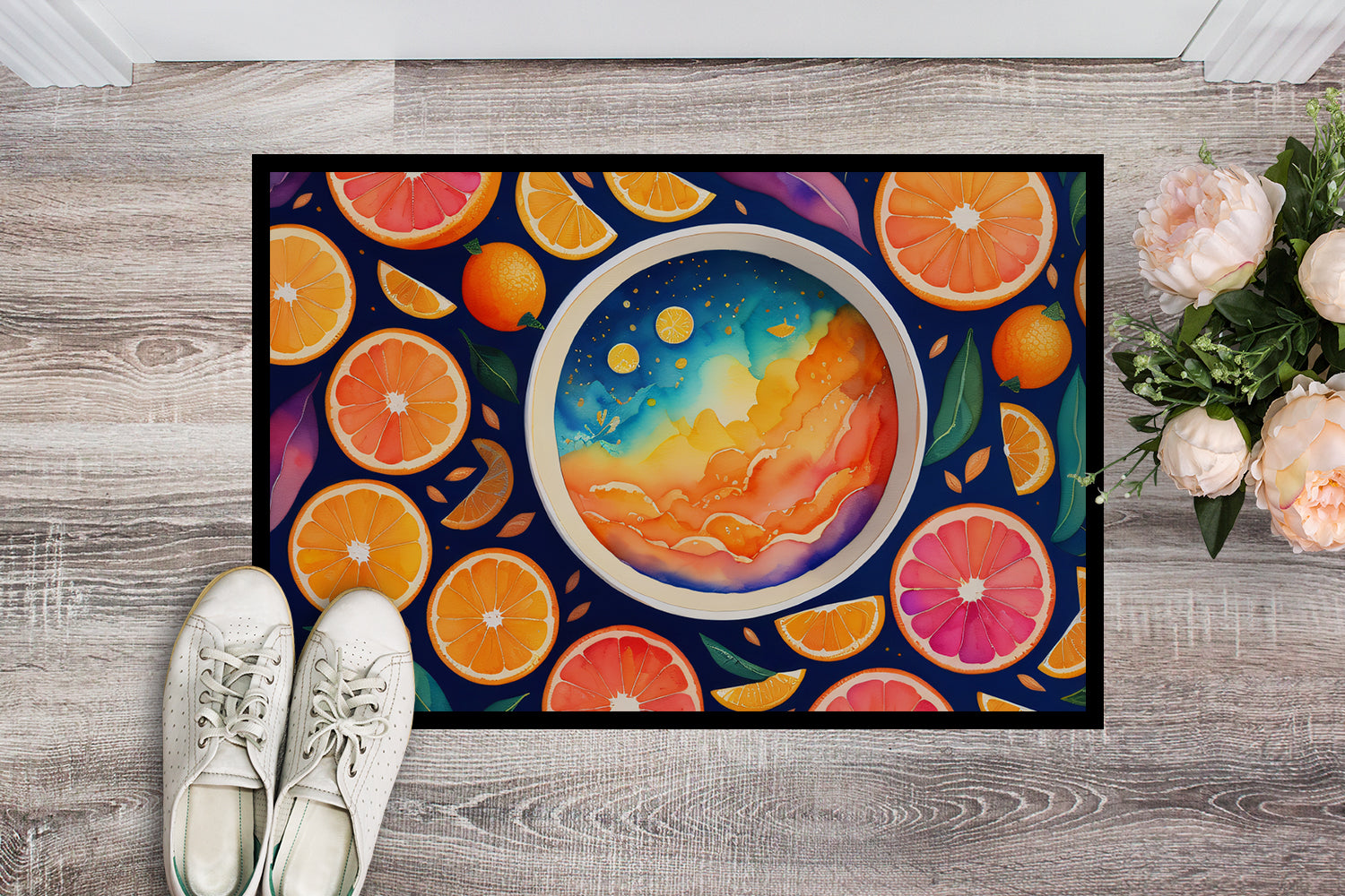 Colorful Oranges Doormat 18x27