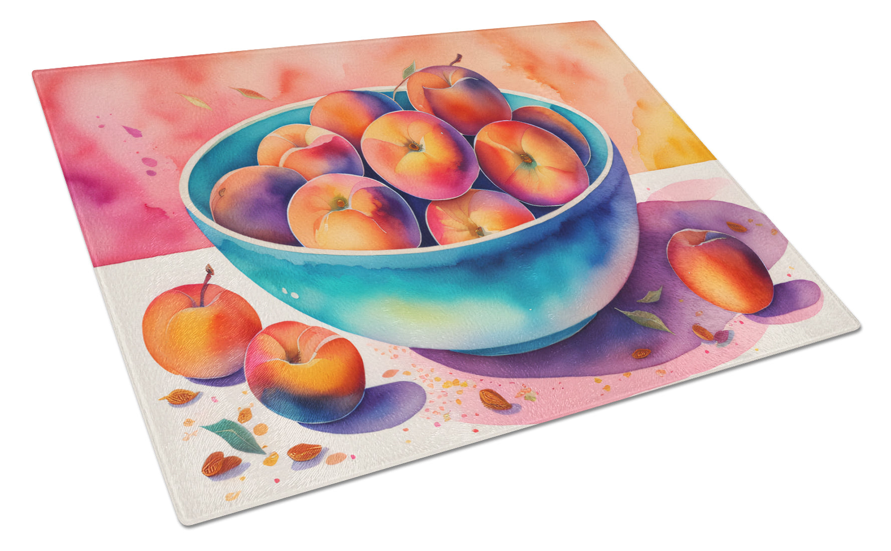 Buy this Colorful Peaches Glass Cutting Board Large