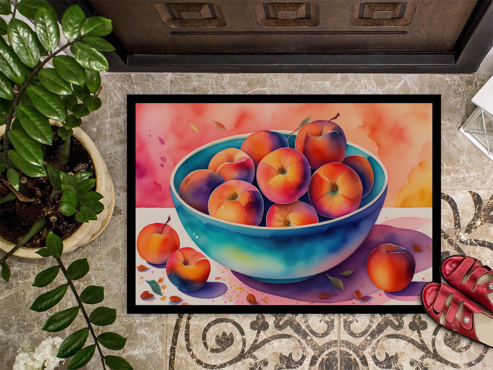 Colorful Peaches Doormat 18x27