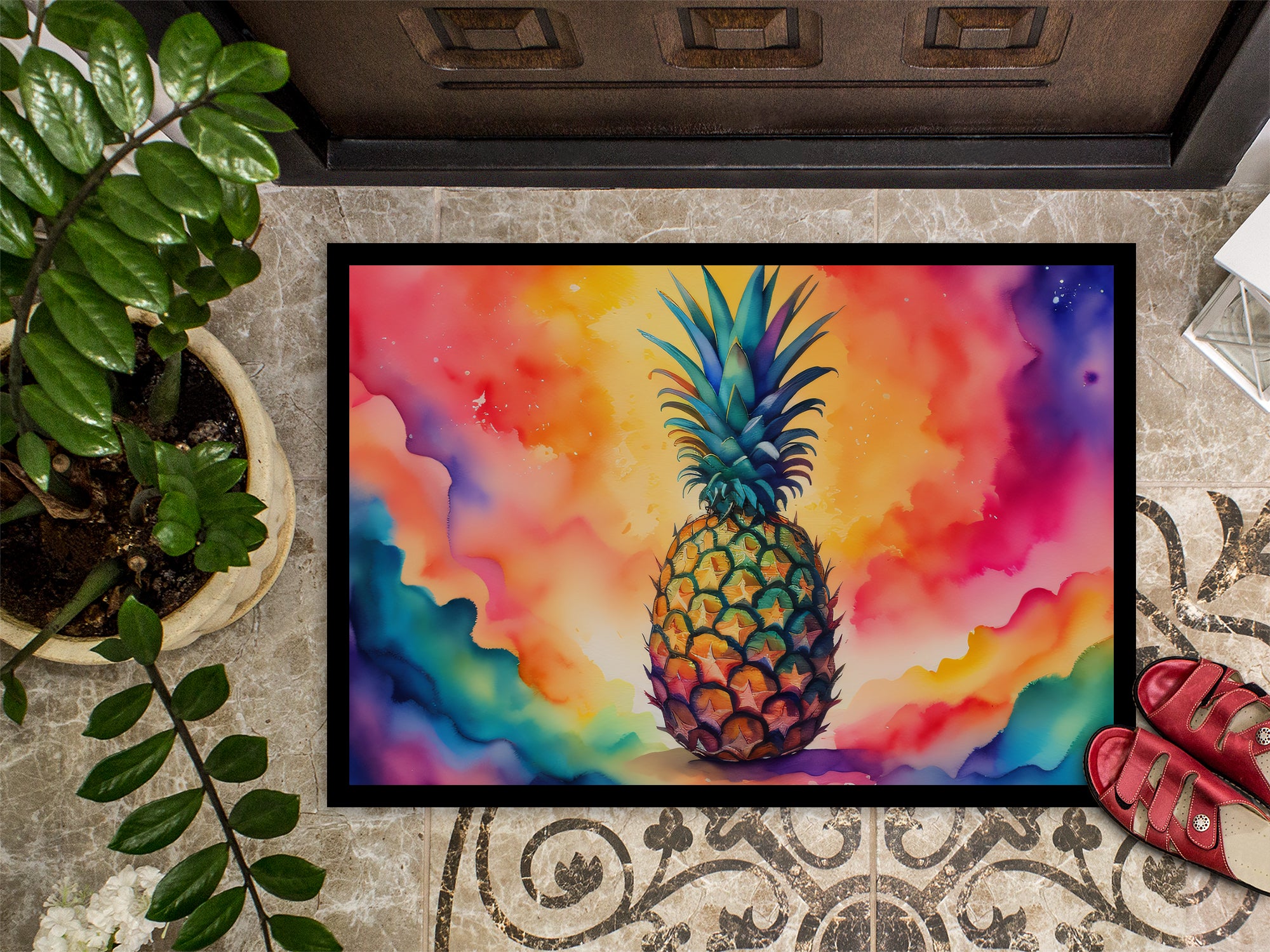 Colorful Pineapple Indoor or Outdoor Mat 24x36