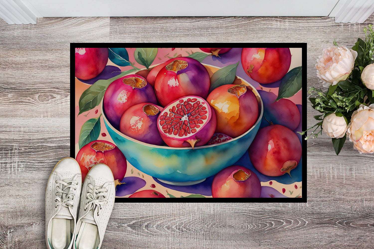 Colorful Pomegranates Doormat 18x27