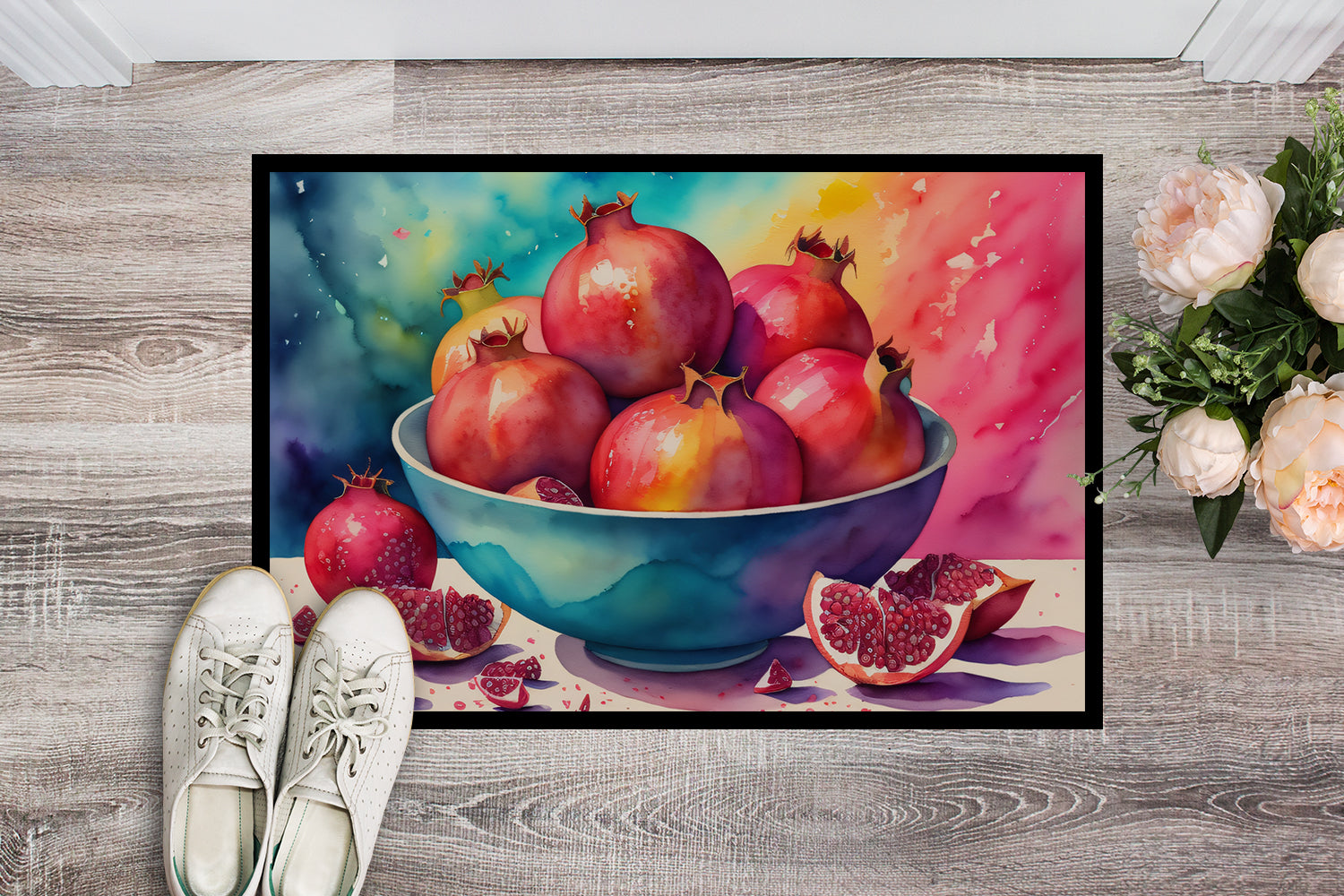 Colorful Pomegranates Indoor or Outdoor Mat 24x36