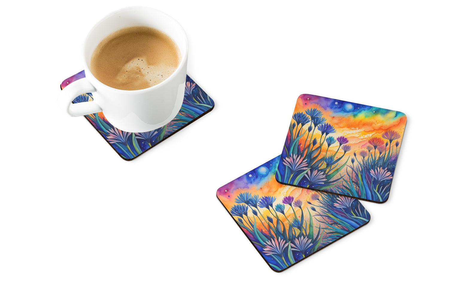 Buy this Colorful Agapanthus Foam Coaster Set of 4