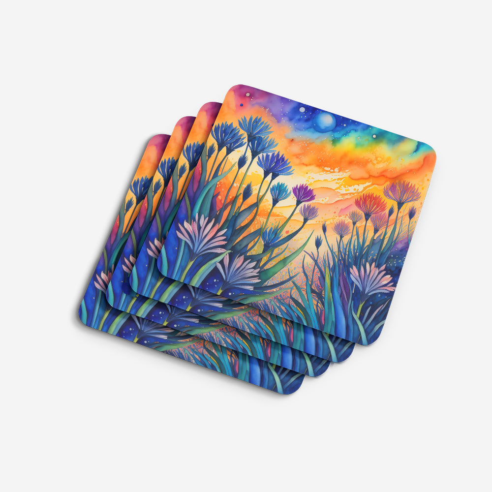Colorful Agapanthus Foam Coaster Set of 4