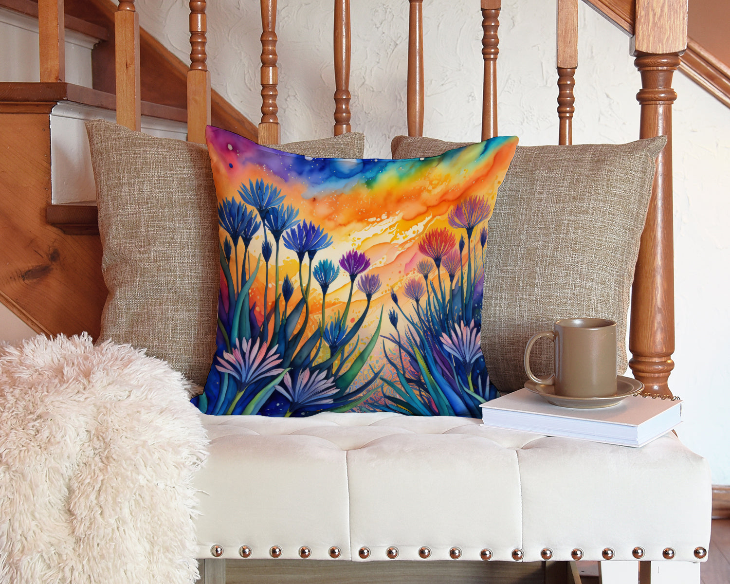 Colorful Agapanthus Fabric Decorative Pillow