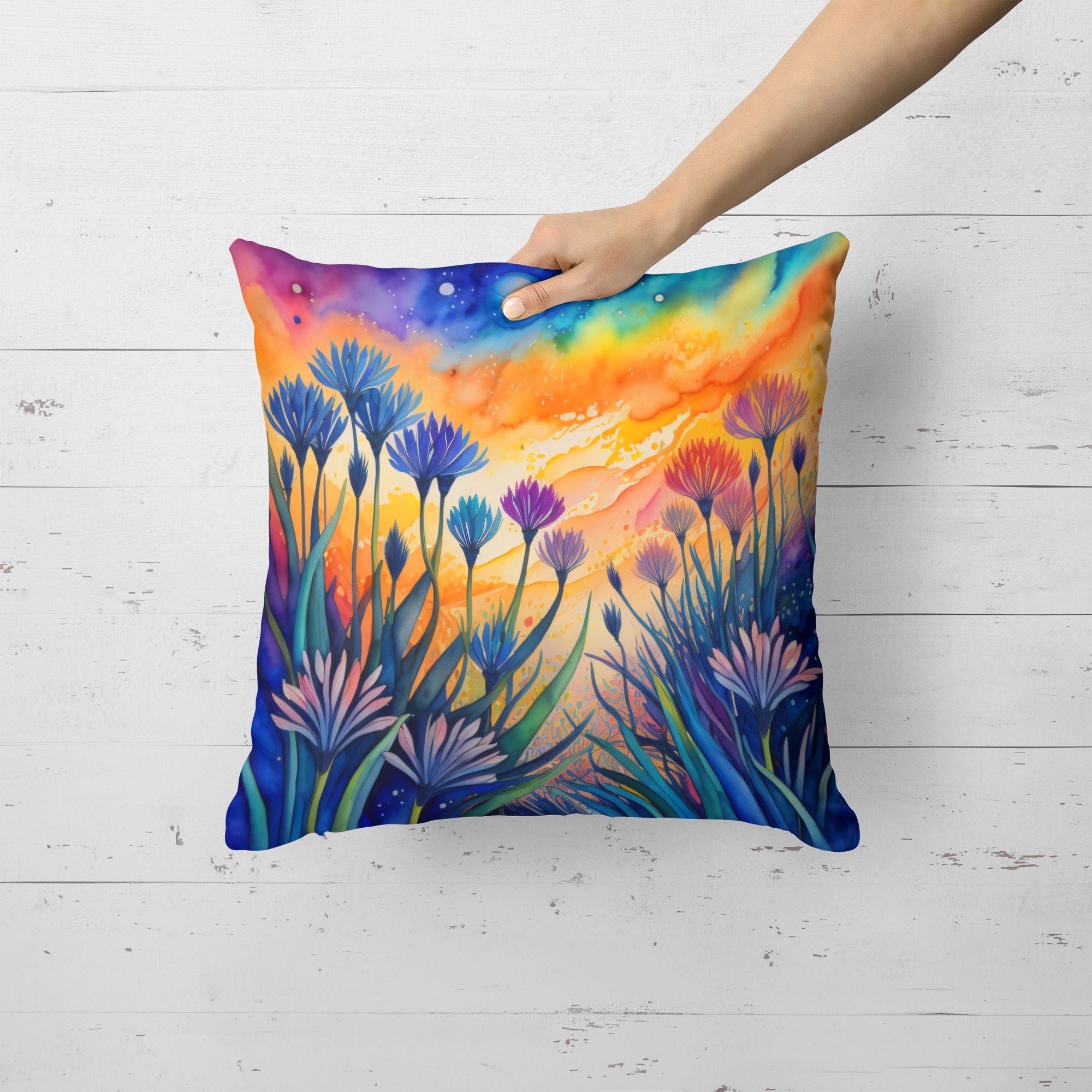 Colorful Agapanthus Fabric Decorative Pillow
