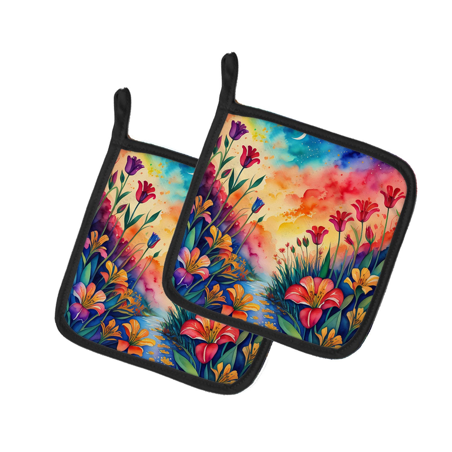 Buy this Colorful Alstroemerias Pair of Pot Holders