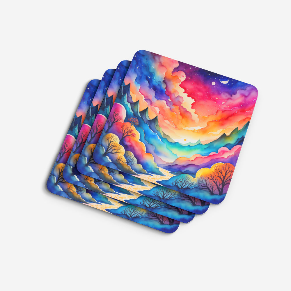 Colorful Amaranths Foam Coaster Set of 4