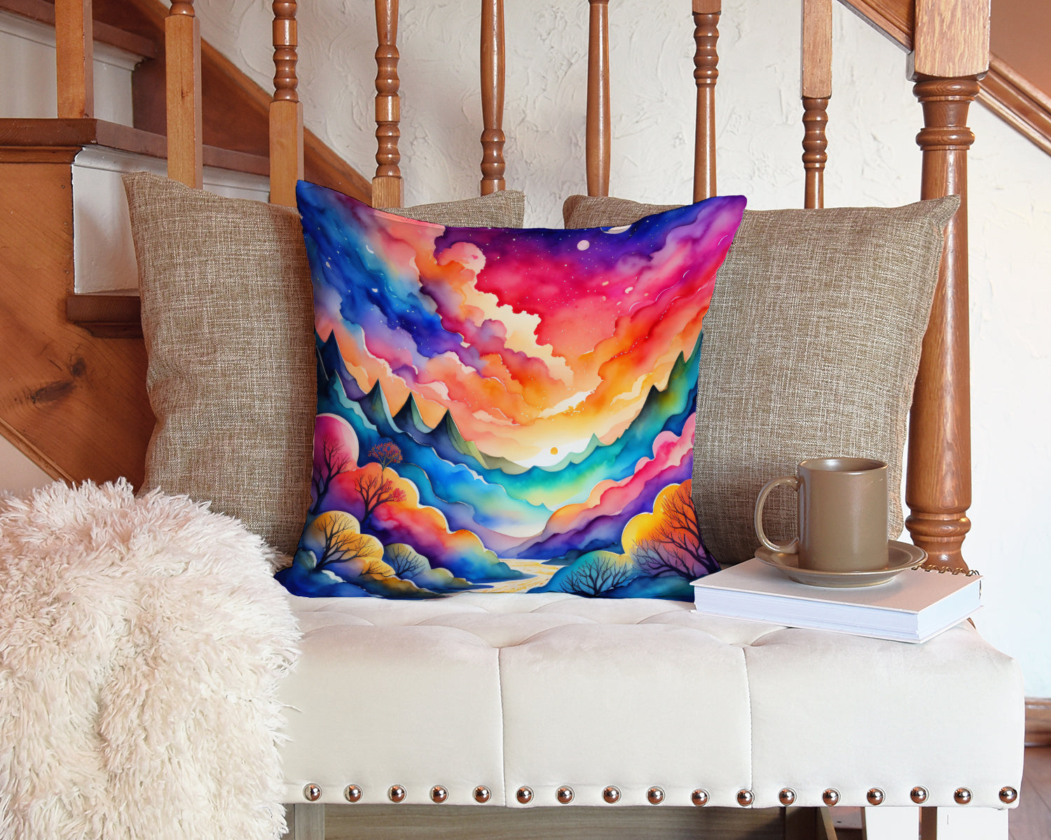 Colorful Amaranths Fabric Decorative Pillow