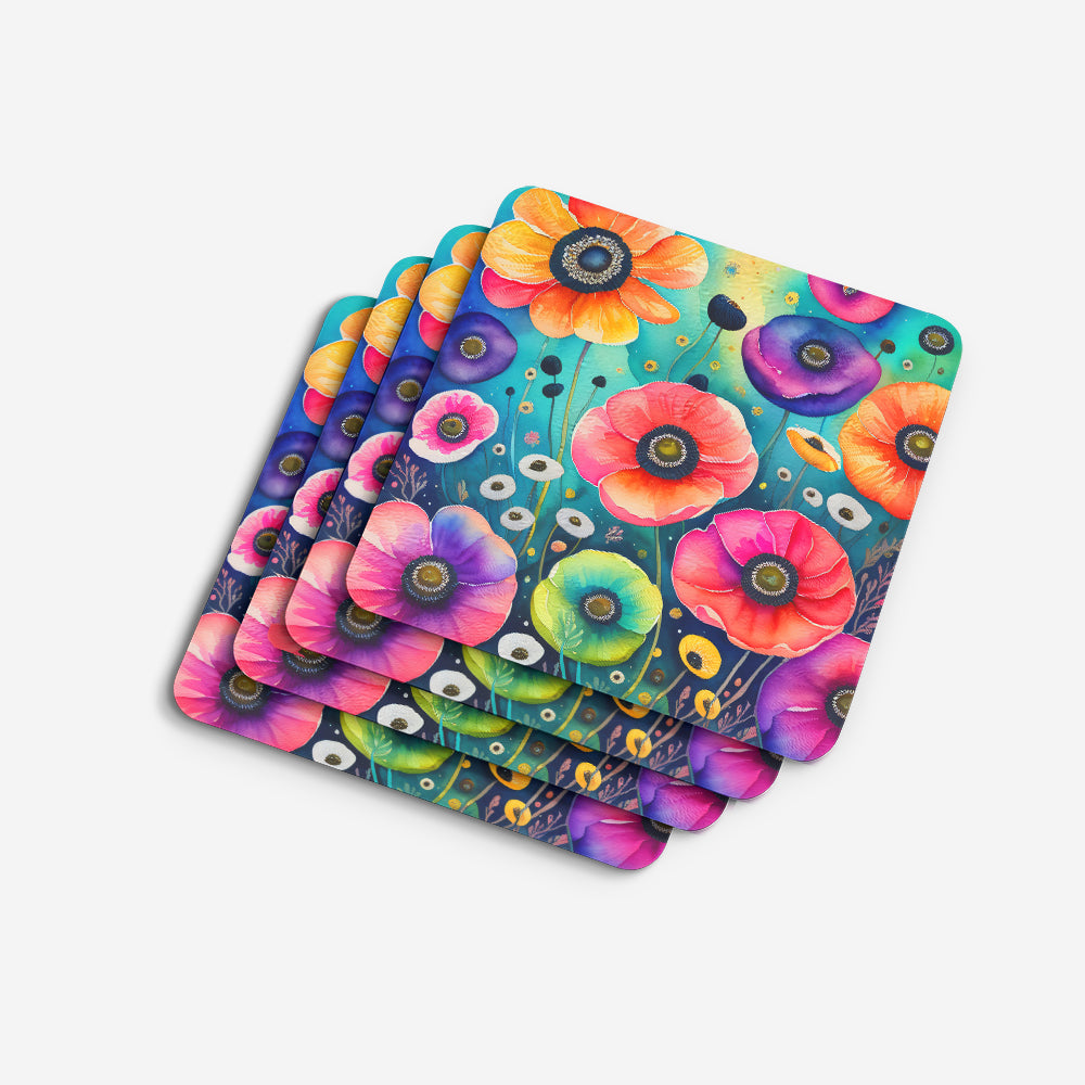Colorful Anemones Foam Coaster Set of 4