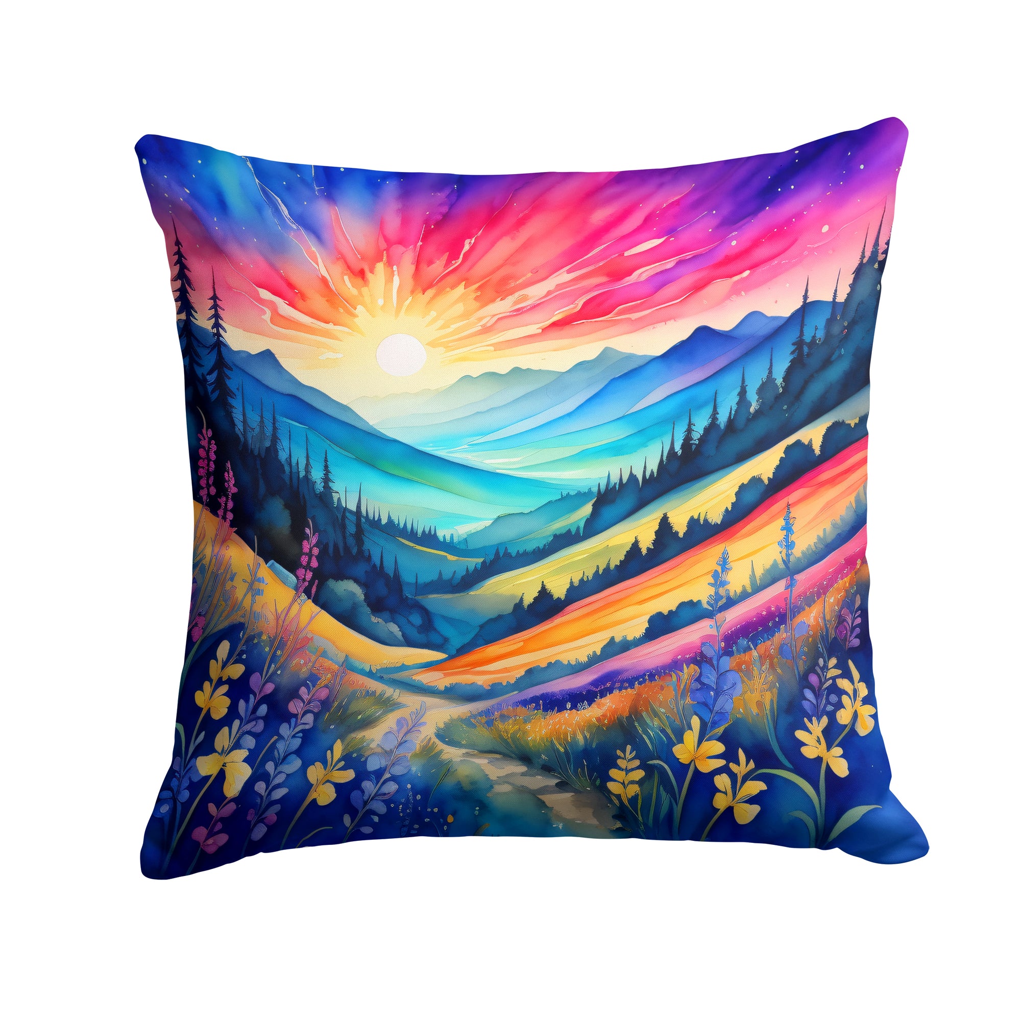 Buy this Colorful Annual Larkspur Fabric Decorative Pillow