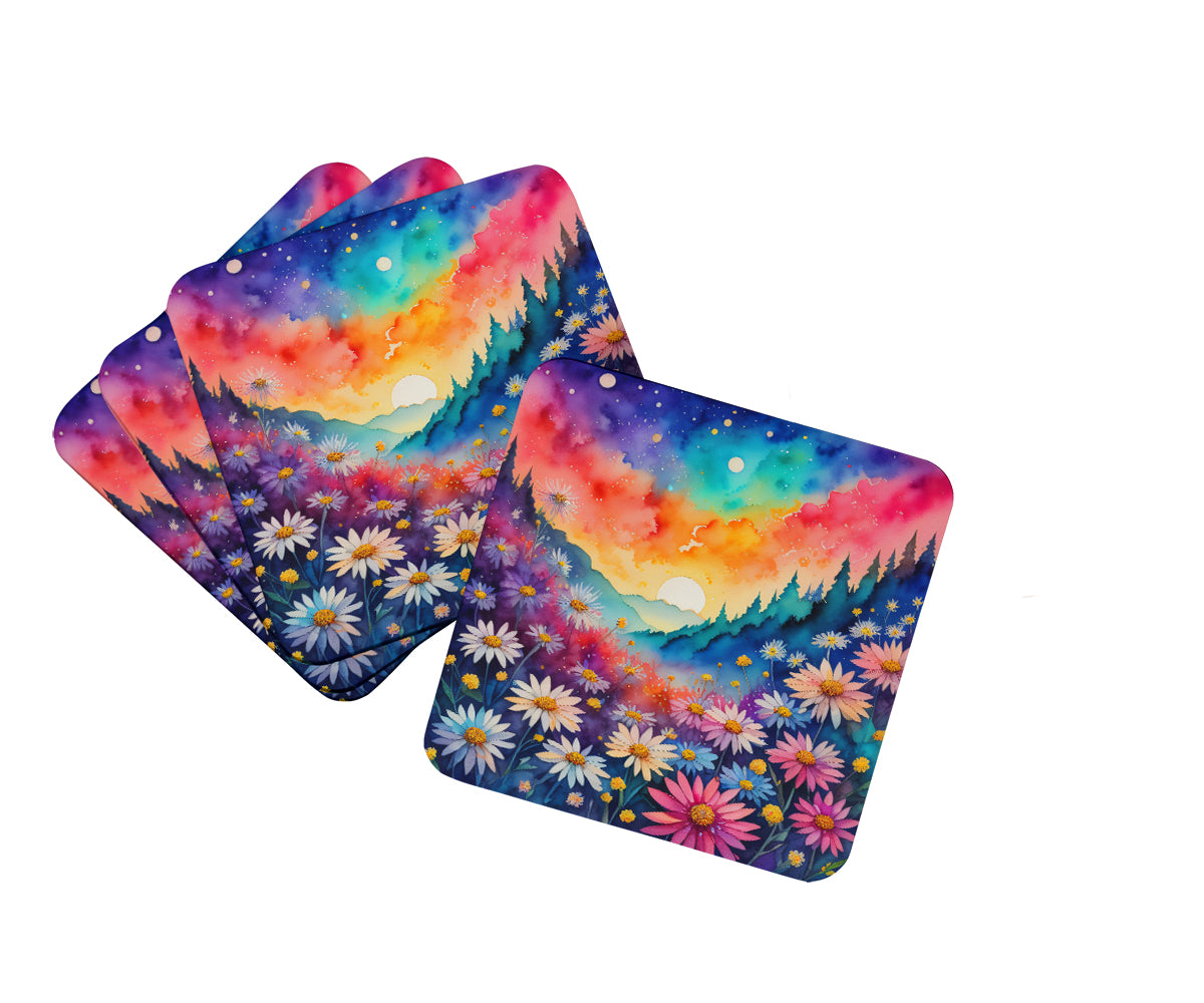 Buy this Colorful Asters Foam Coaster Set of 4