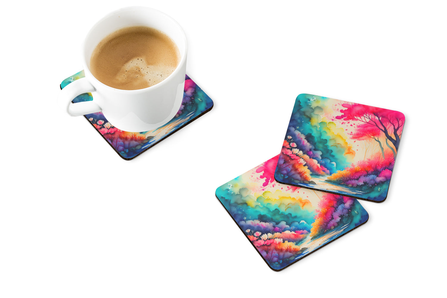 Colorful Azaleas Foam Coaster Set of 4