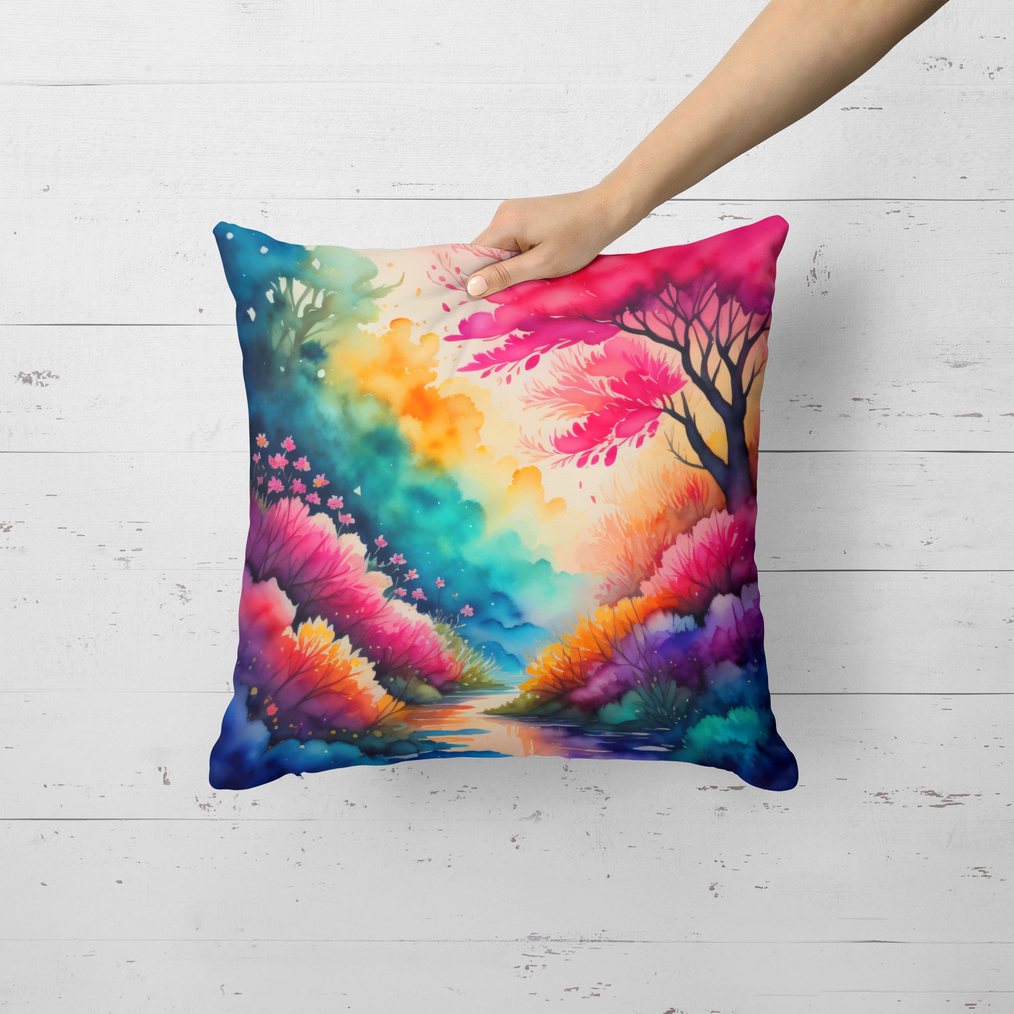 Colorful Azaleas Fabric Decorative Pillow