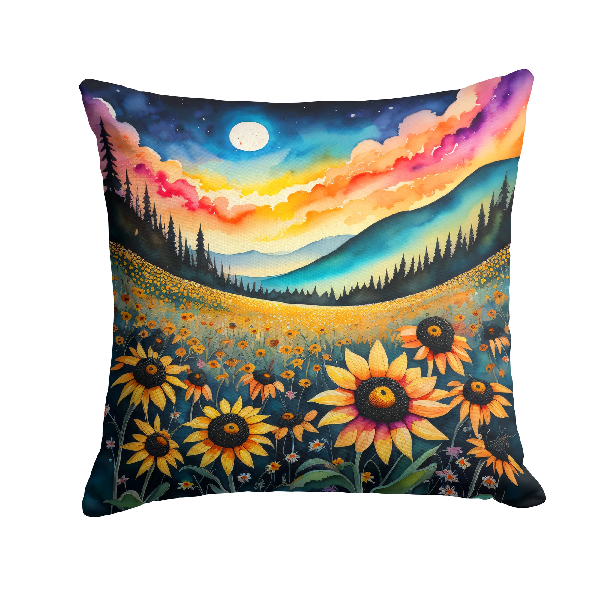 Buy this Colorful Black-eyed Susans Fabric Decorative Pillow