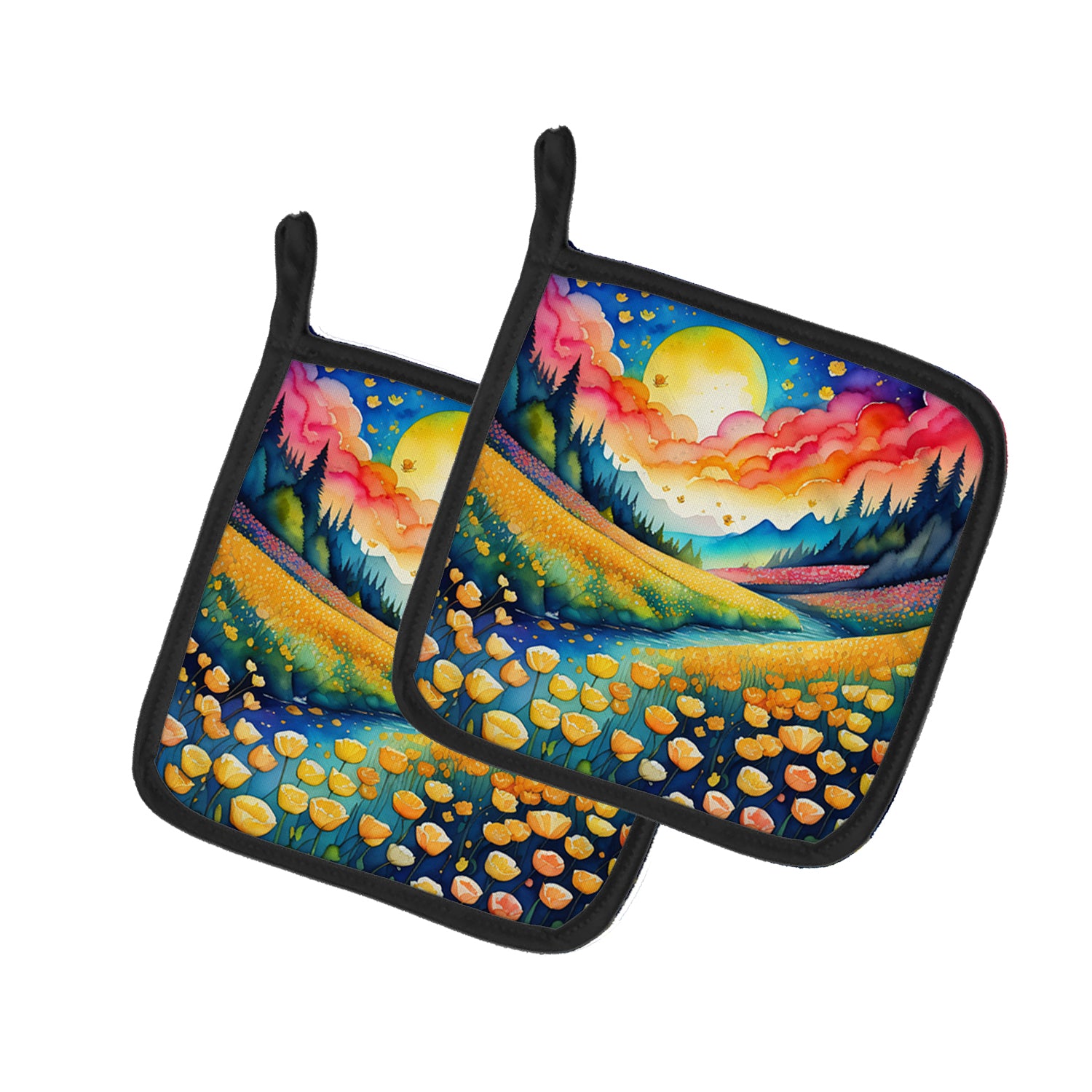 Buy this Colorful Buttercups Pair of Pot Holders
