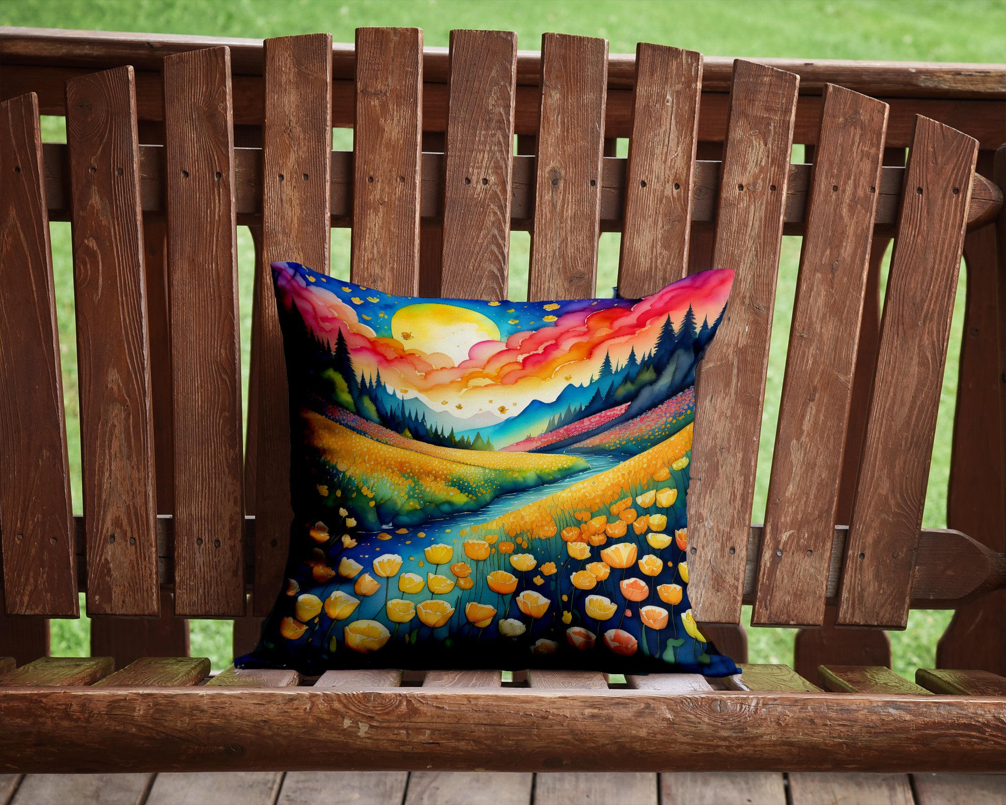 Colorful Buttercups Fabric Decorative Pillow