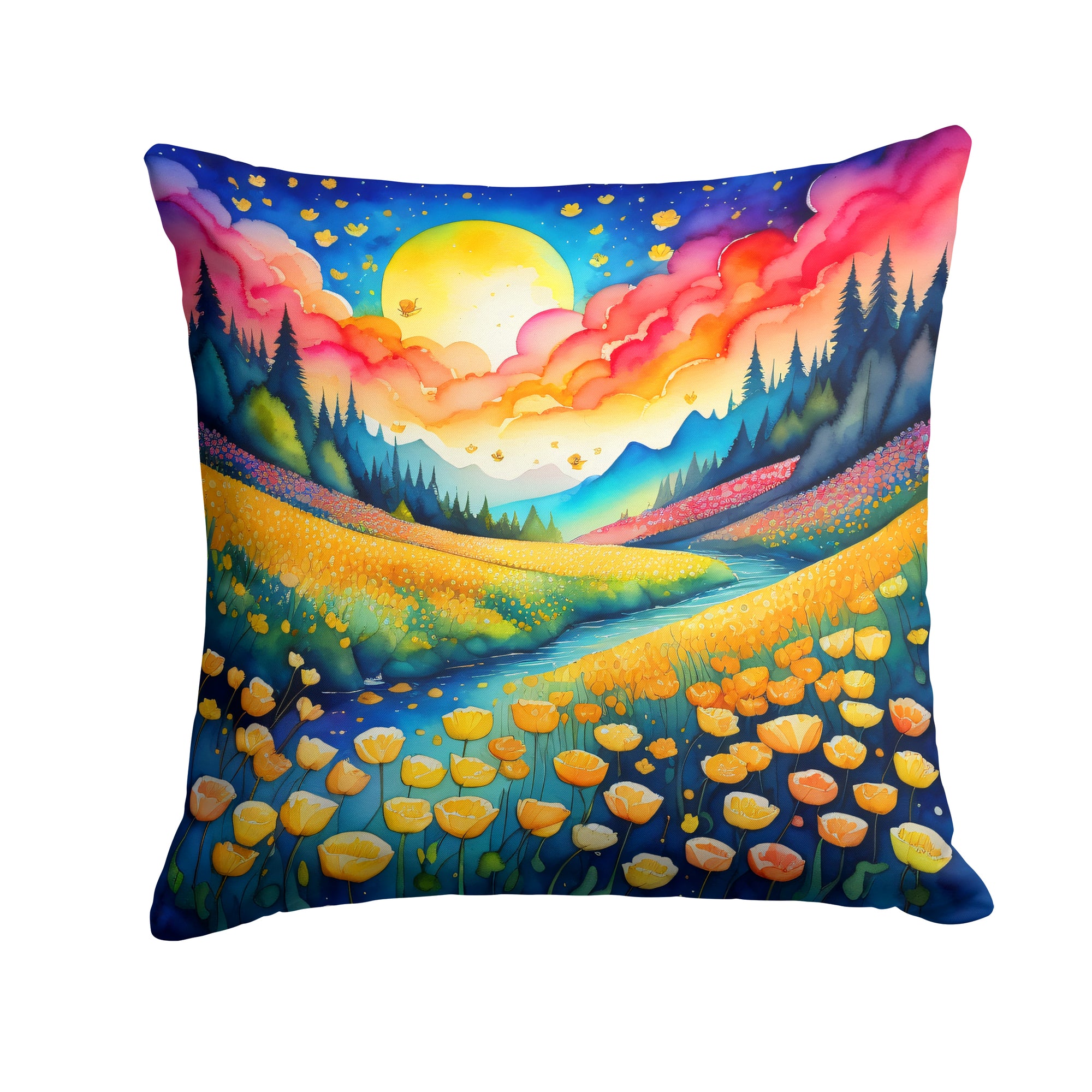 Buy this Colorful Buttercups Fabric Decorative Pillow