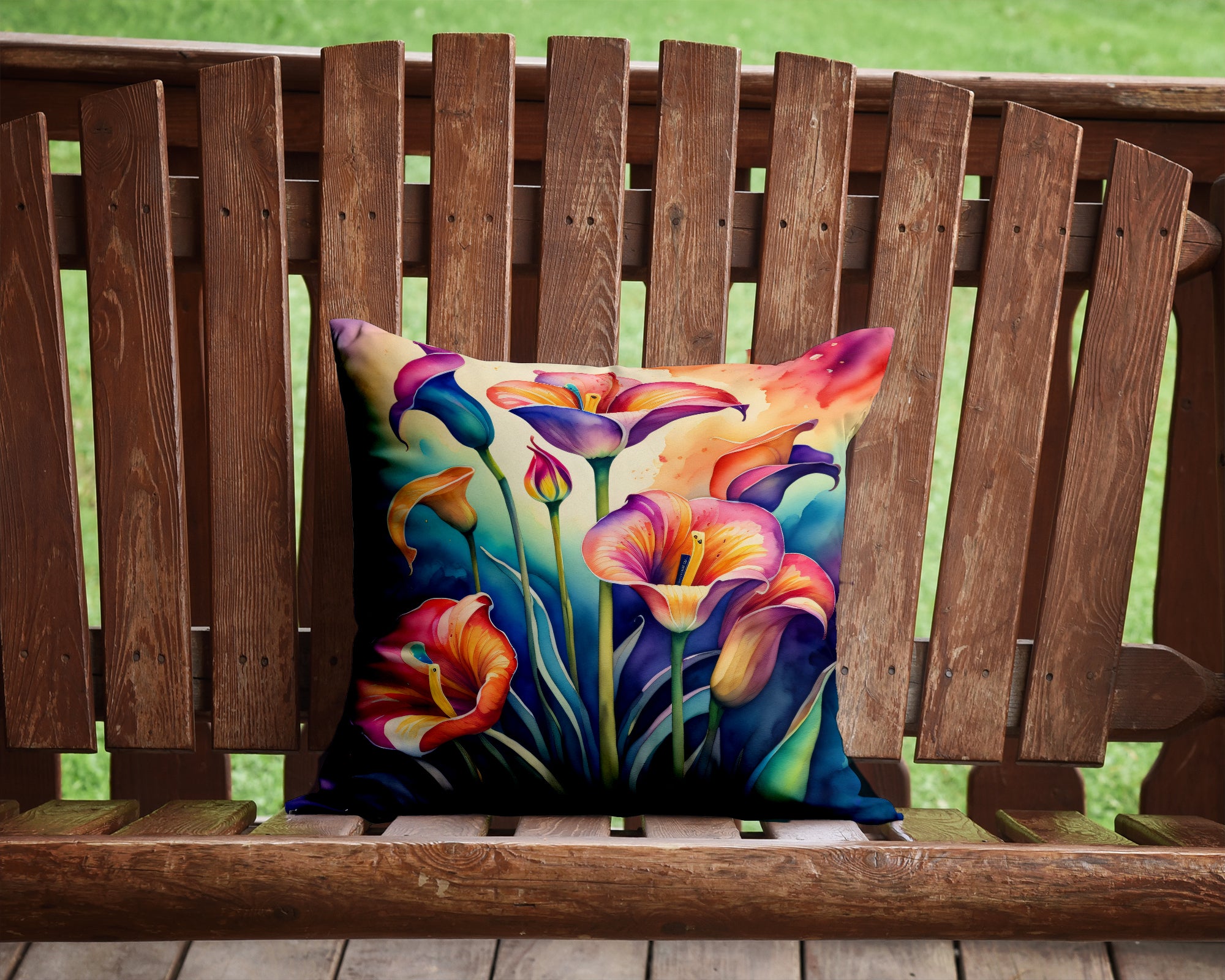 Colorful Calla Lilies Fabric Decorative Pillow