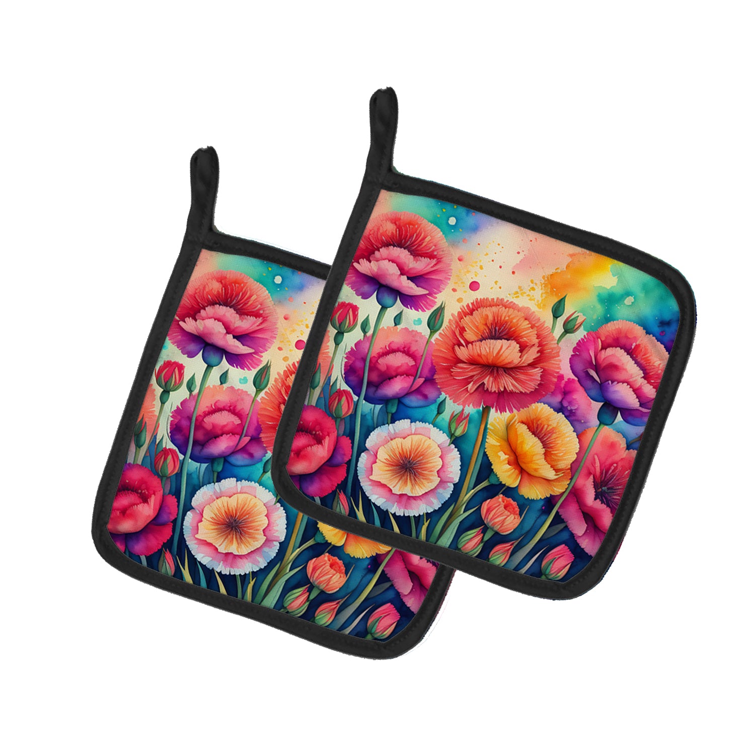 Buy this Colorful Carnations Pair of Pot Holders